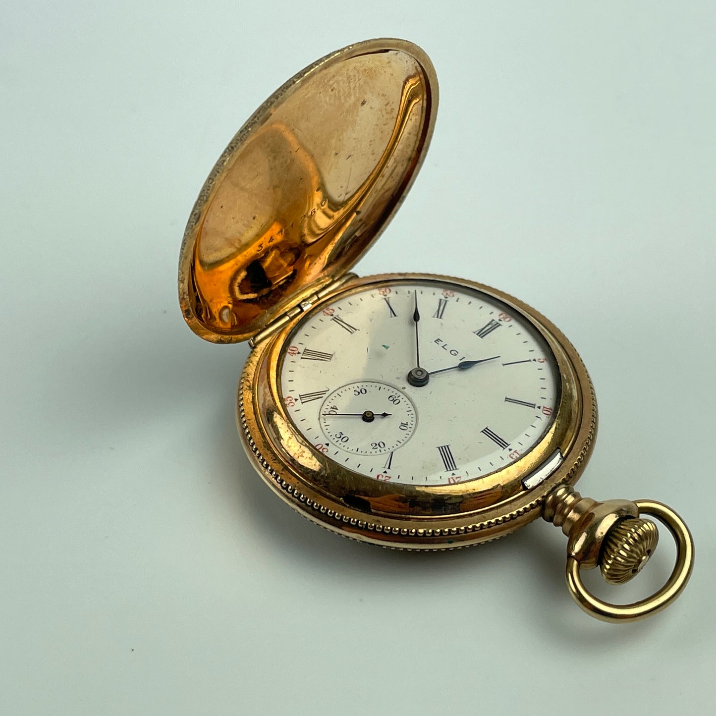 Lot 56- Elgin O Size YGF Hunting Pocket Watch