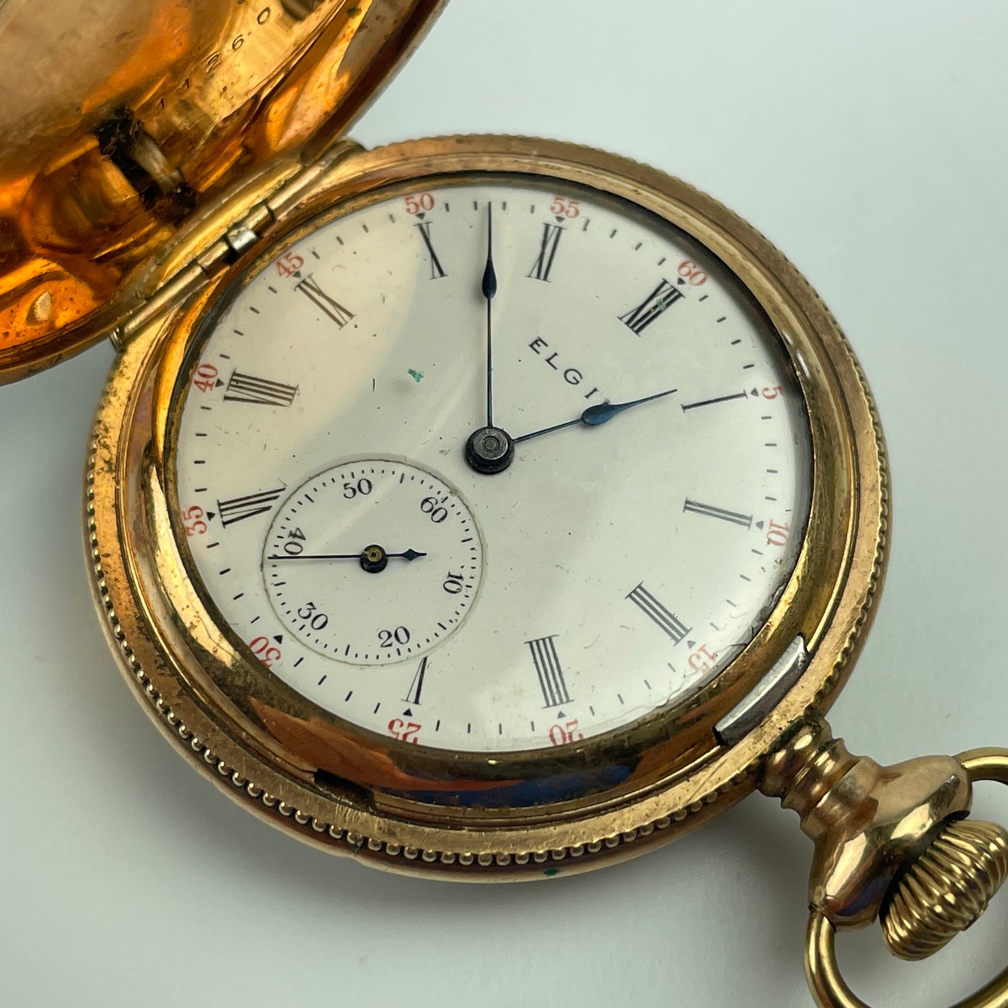 Lot 56- Elgin O Size YGF Hunting Pocket Watch
