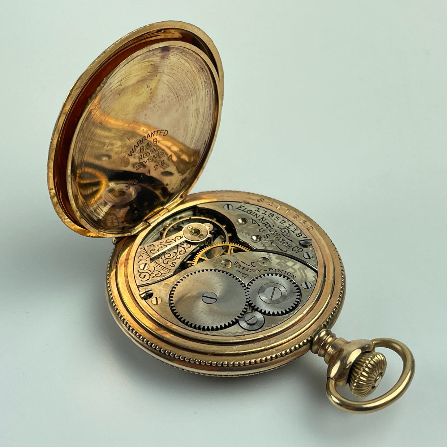 Lot 56- Elgin O Size YGF Hunting Pocket Watch