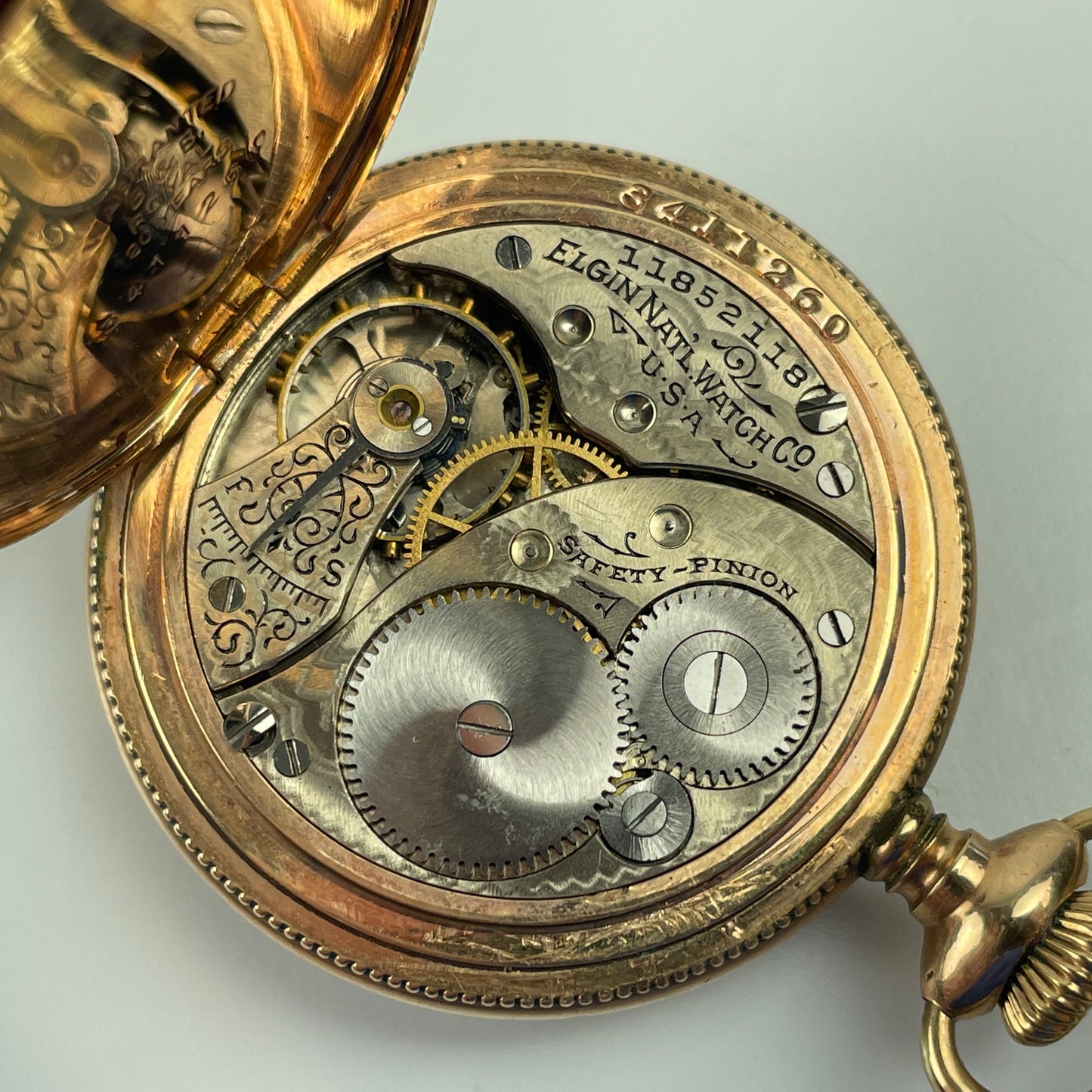 Lot 56- Elgin O Size YGF Hunting Pocket Watch