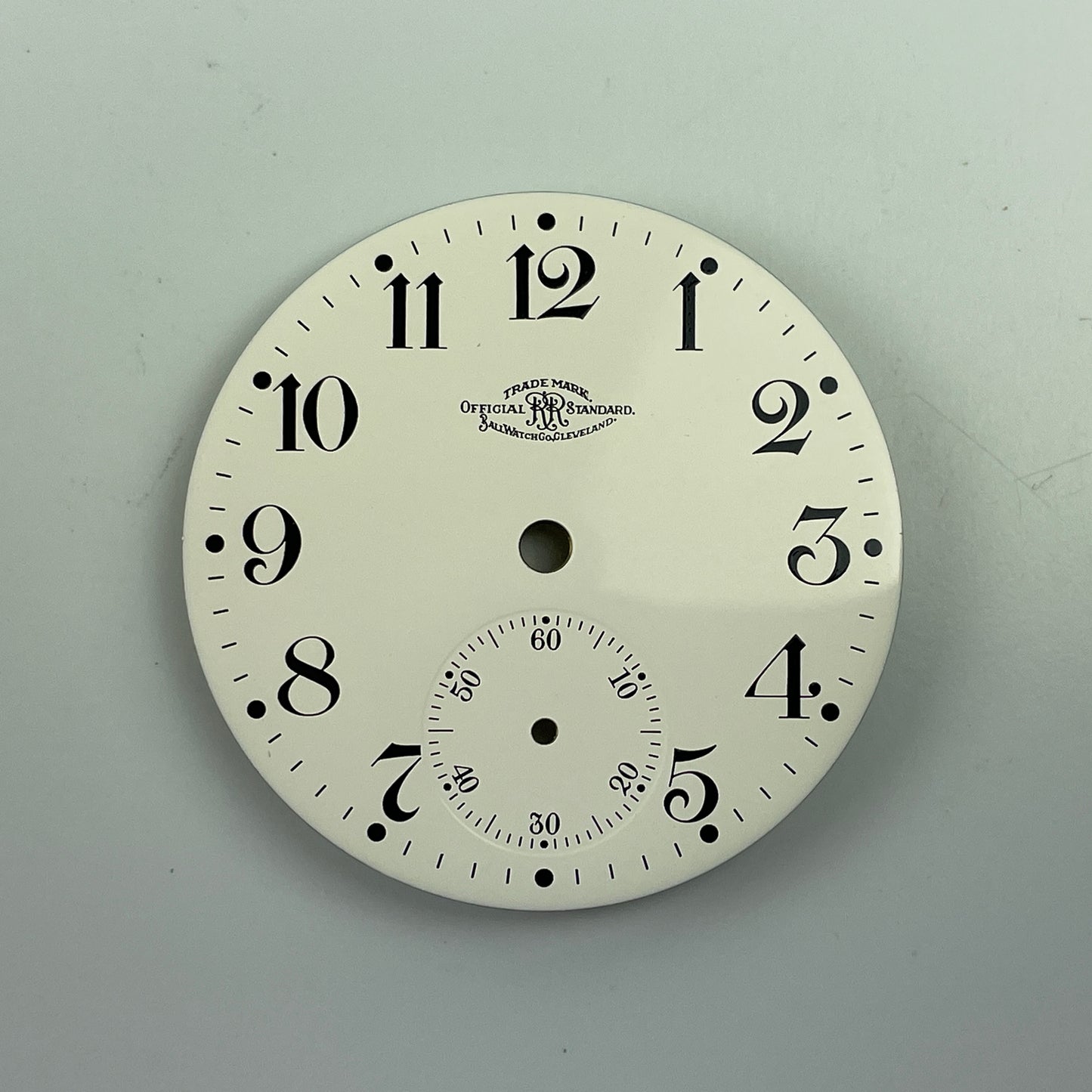 Lot 68- Ball (ELGIN) 16 Size Swiss White Metal NOS Replacement Railroad Dial