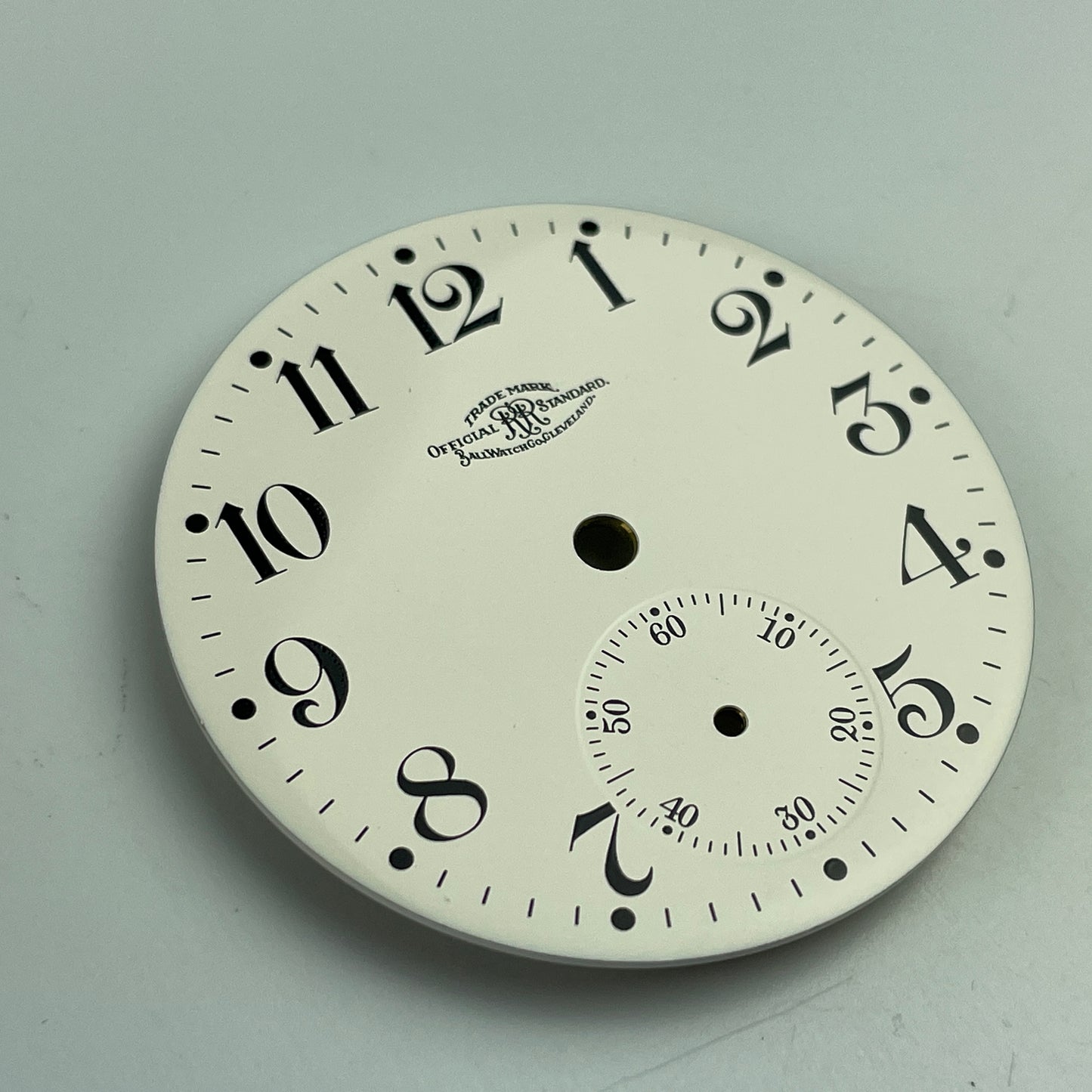 Lot 68- Ball (ELGIN) 16 Size Swiss White Metal NOS Replacement Railroad Dial