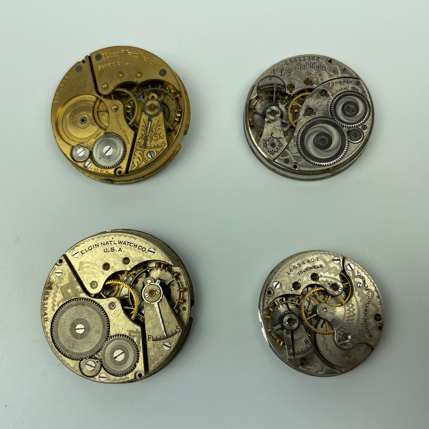 Lot 4- Four Elgin Pocket Watch Movements