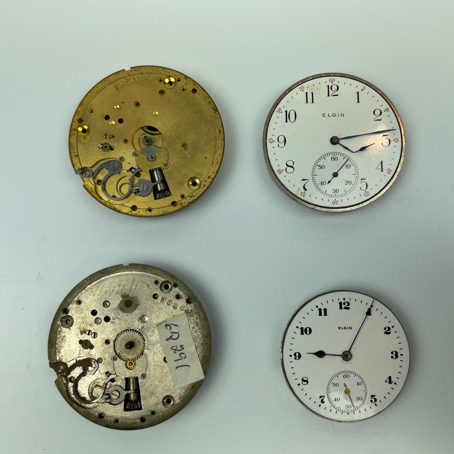 Lot 4- Four Elgin Pocket Watch Movements