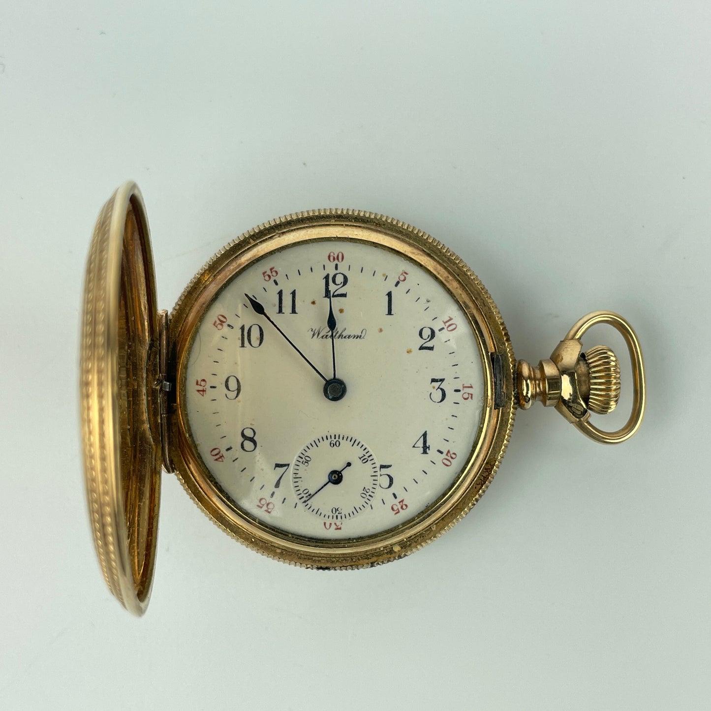 Lot 13- Waltham O Size “Seaside” YGF Pocket Watch
