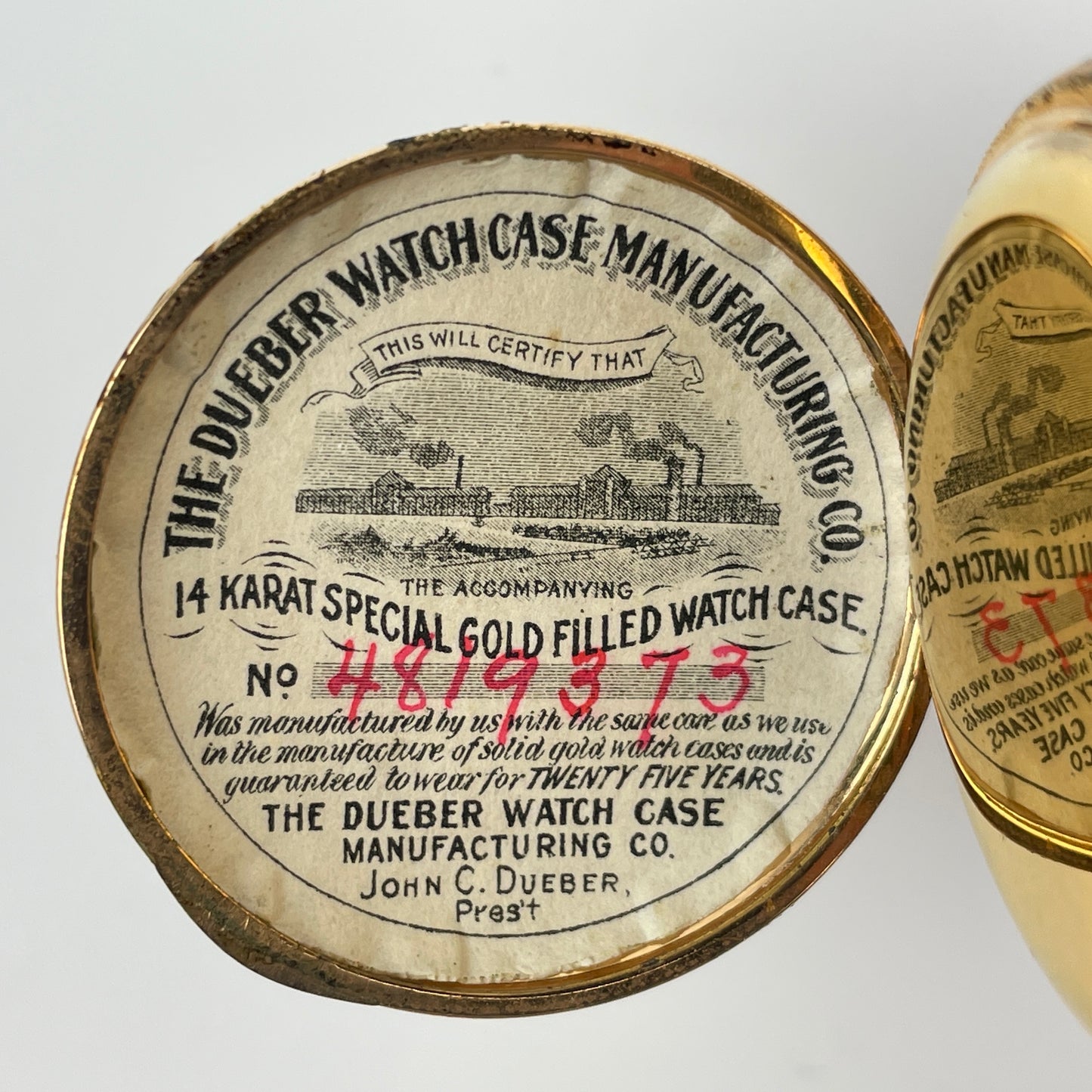 Lot 13- Waltham O Size “Seaside” YGF Pocket Watch