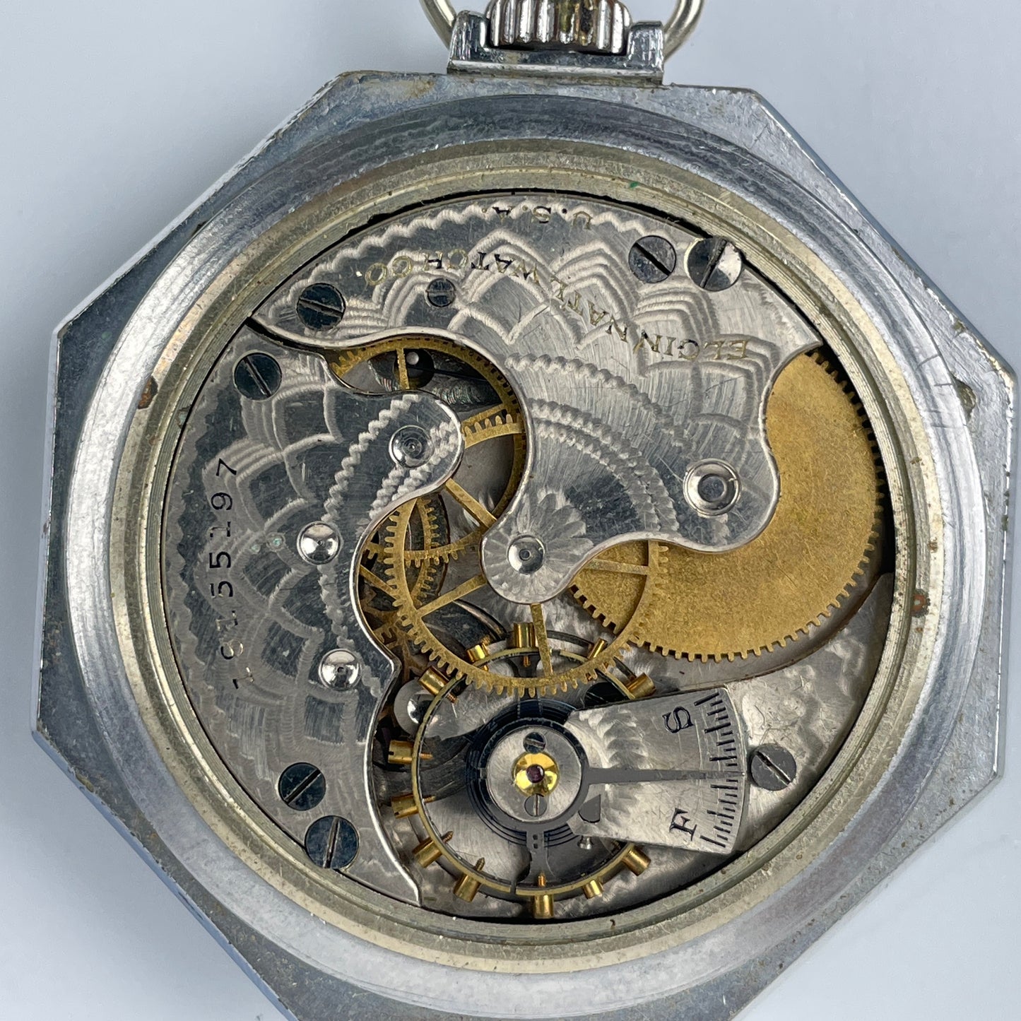 Lot 19- Elgin 12 Size Octagon Pocket Watch