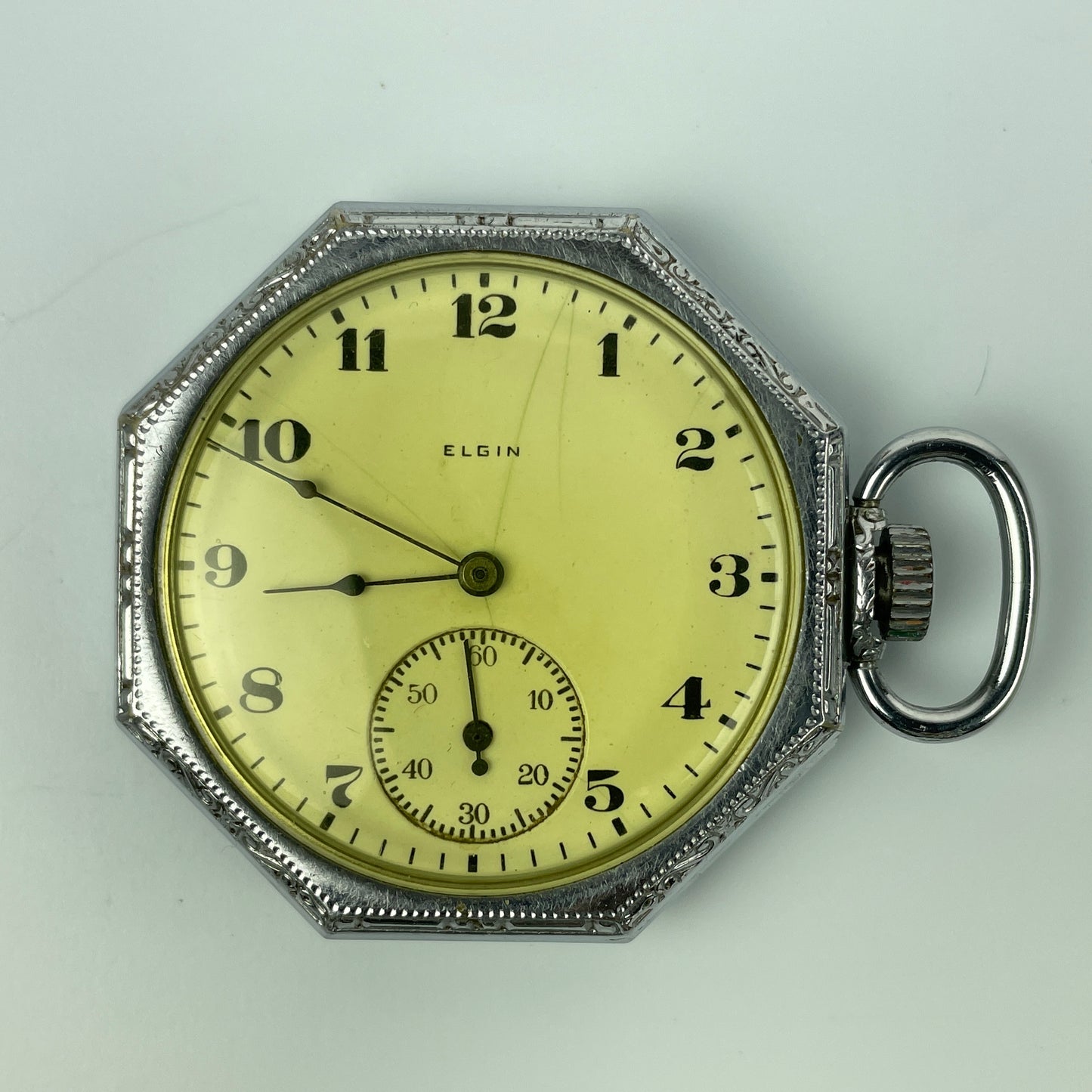 Lot 22- Elgin 12 Size 7 Jewel Octagon Pocket Watch