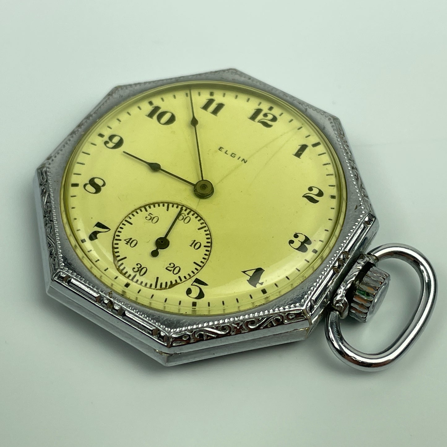 Lot 22- Elgin 12 Size 7 Jewel Octagon Pocket Watch