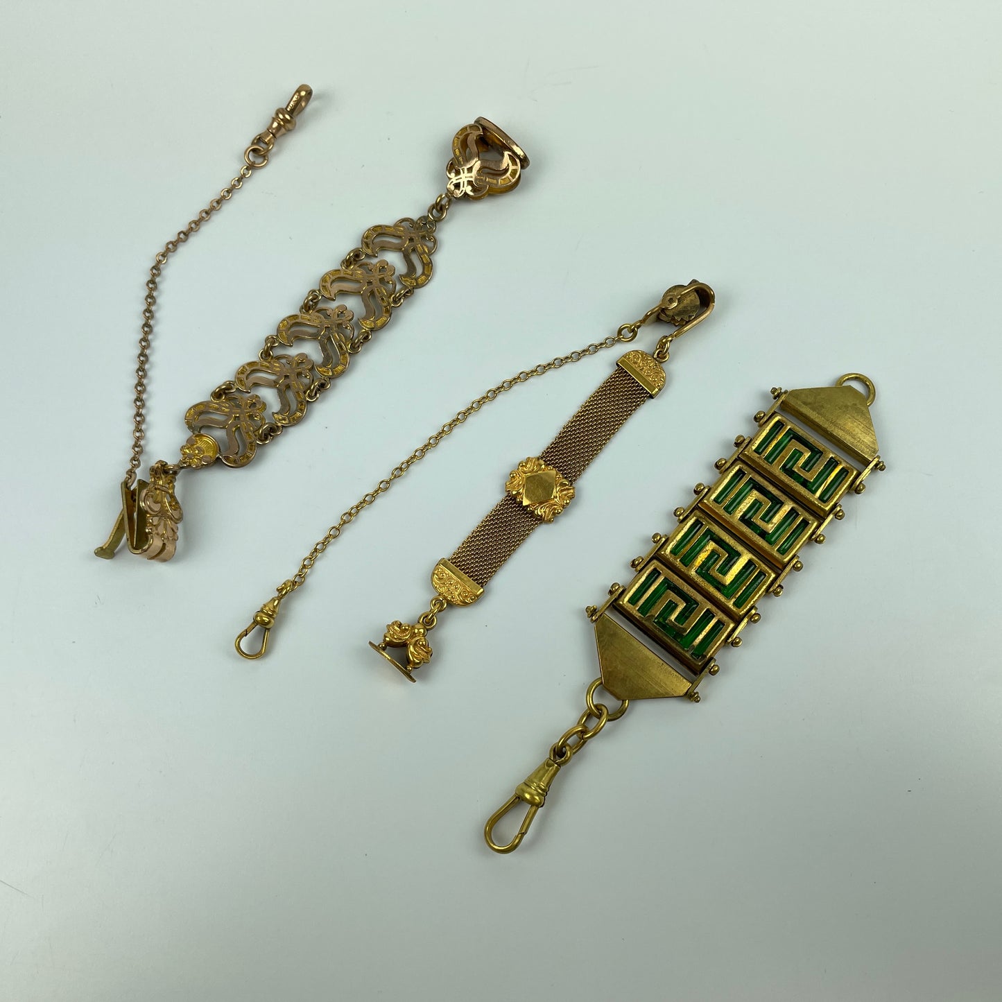 Lot 33- Three Ribbon Style Men's Vest Pocket Watch Chains
