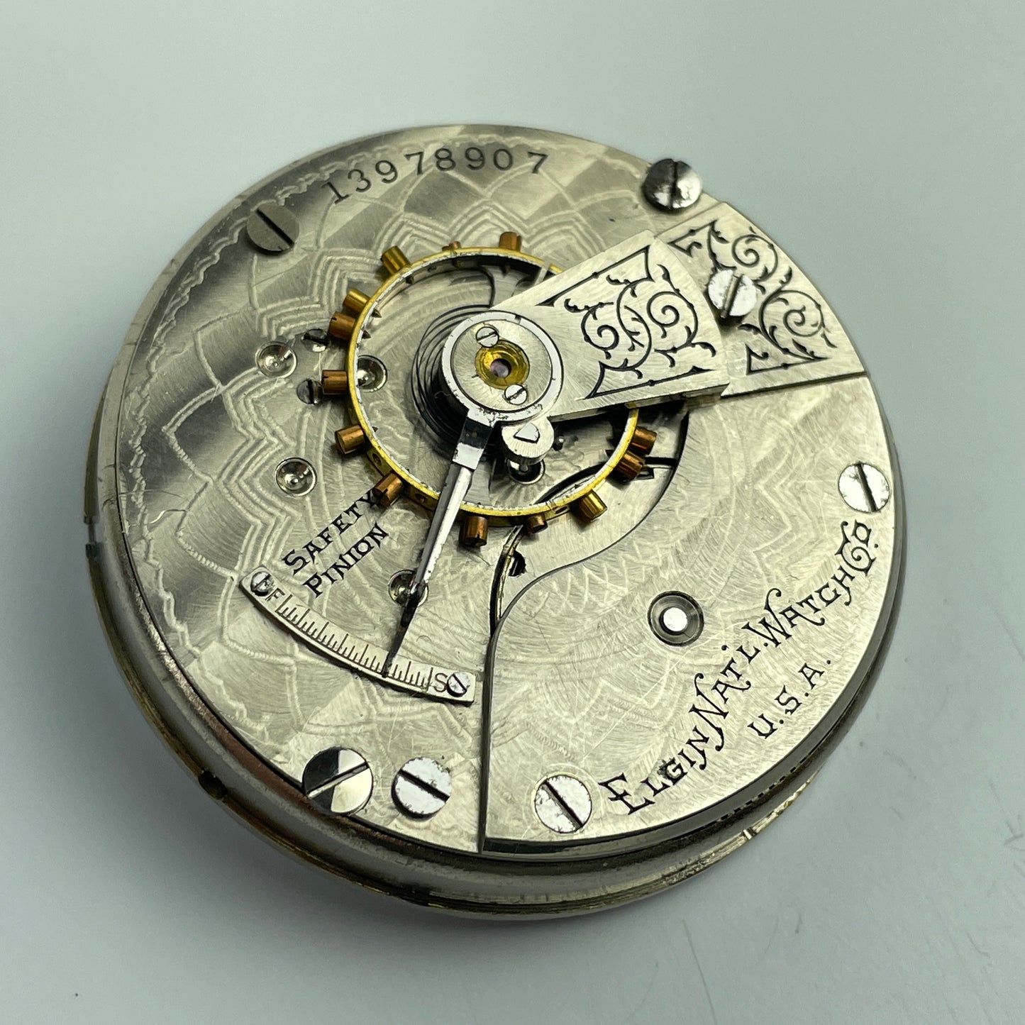 Lot 36- Elgin 18 Size 7 Jewel Pocket Watch Movement