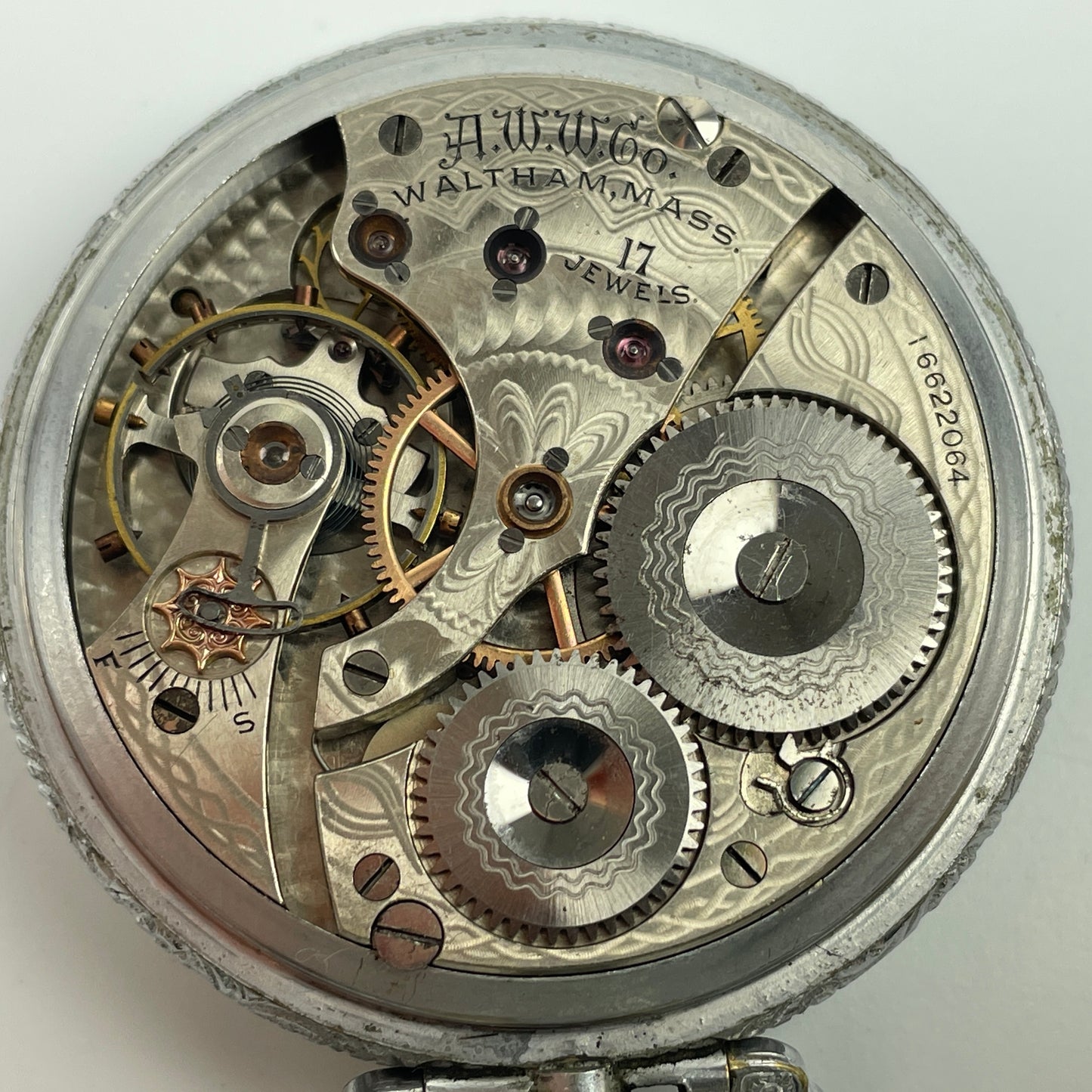 Lot 39- Waltham 16 Size Grade 625 17 Jewel Pocket Watch