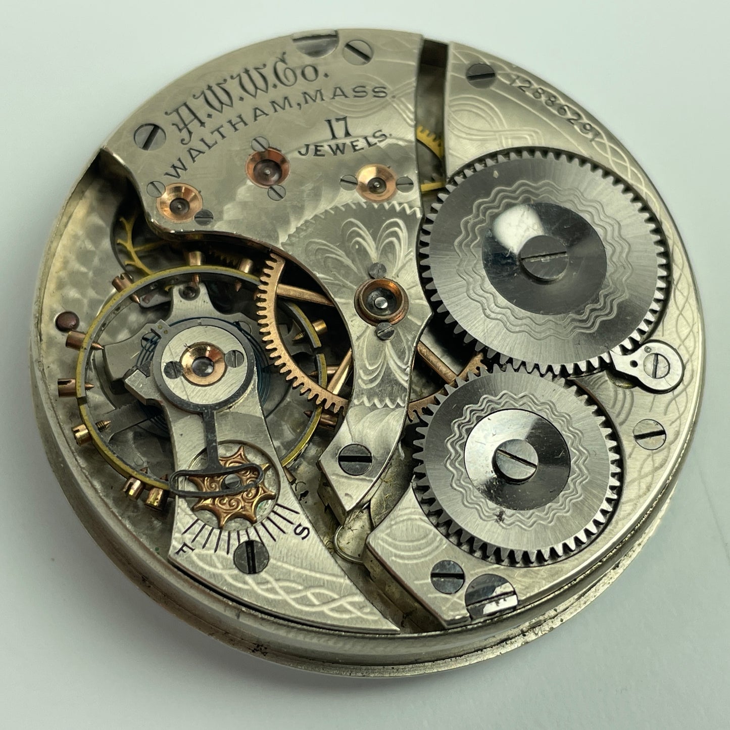 Lot 42- Waltham 16 Size 17 Jewel Pocket Watch Movement