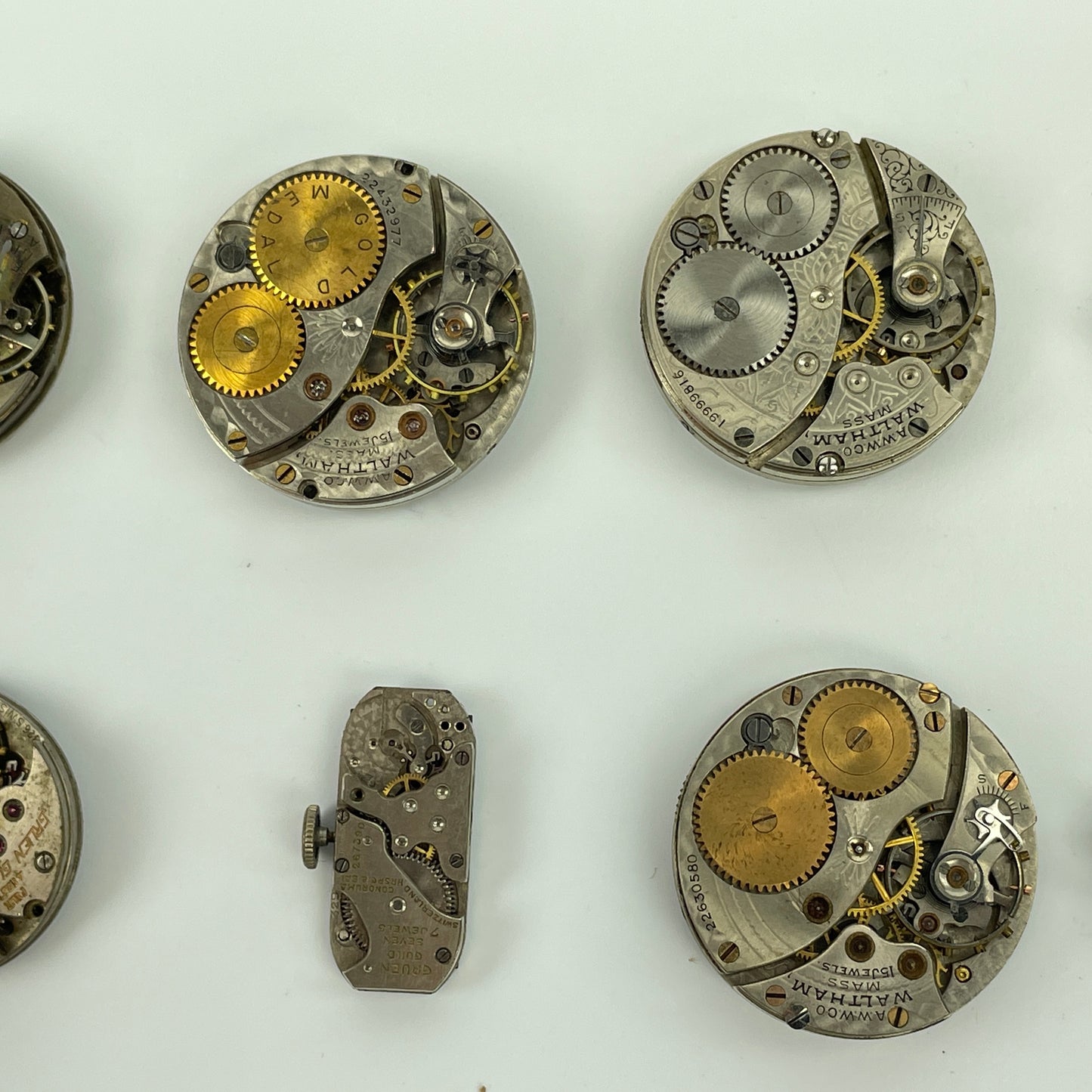Lot 49- Swiss, Gruen & Waltham Wristwatch Movements
