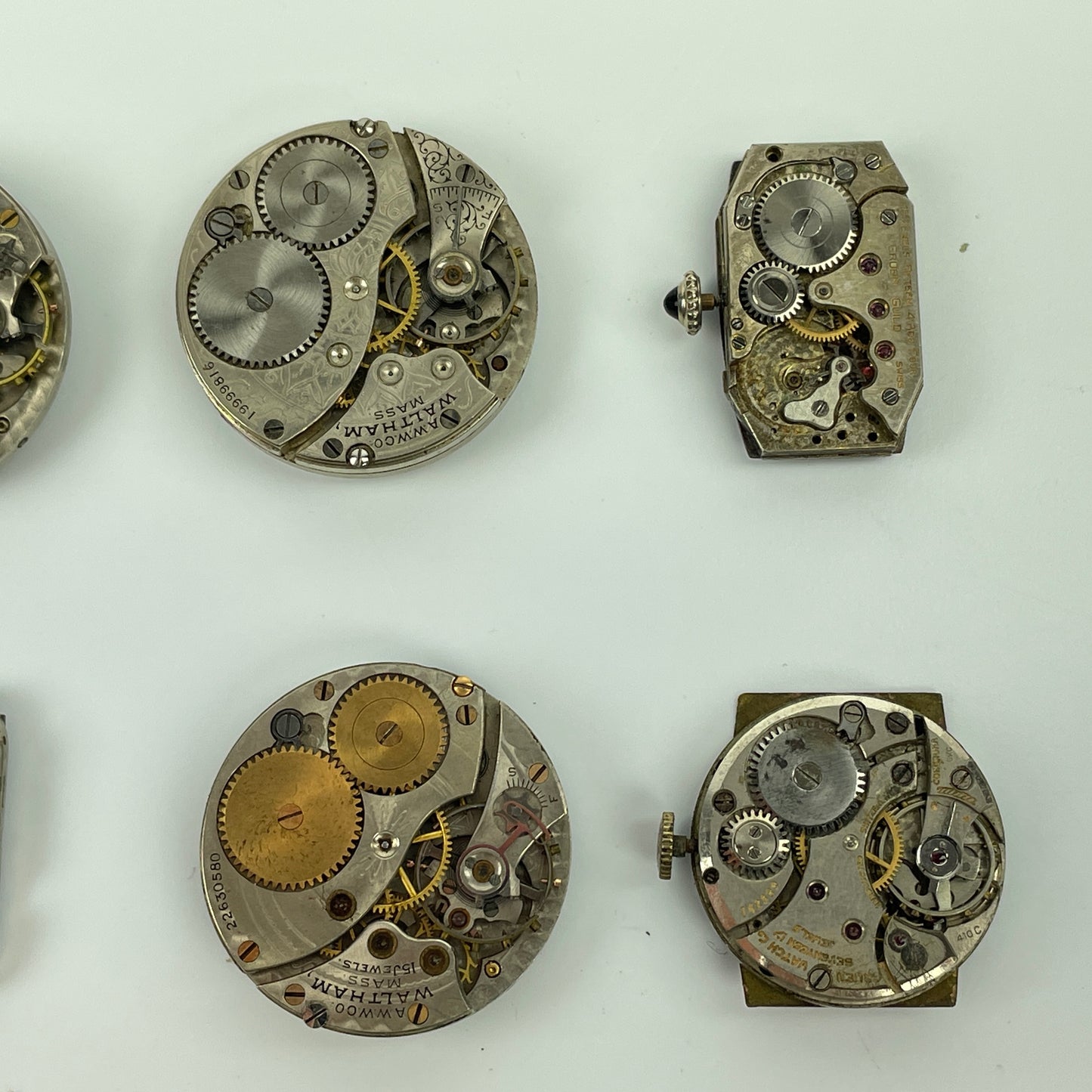 Lot 49- Swiss, Gruen & Waltham Wristwatch Movements