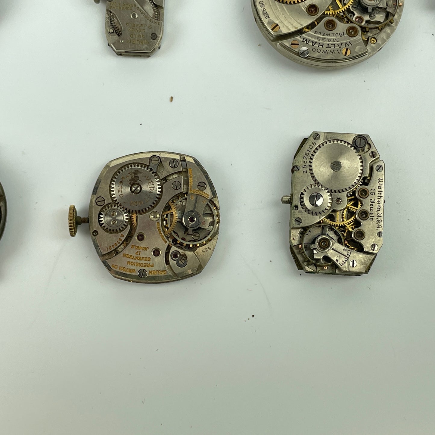 Lot 49- Swiss, Gruen & Waltham Wristwatch Movements