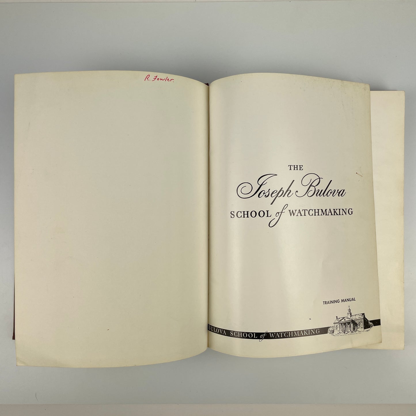 Lot 52- Joseph Bulova School of Watchmaking Training Manual