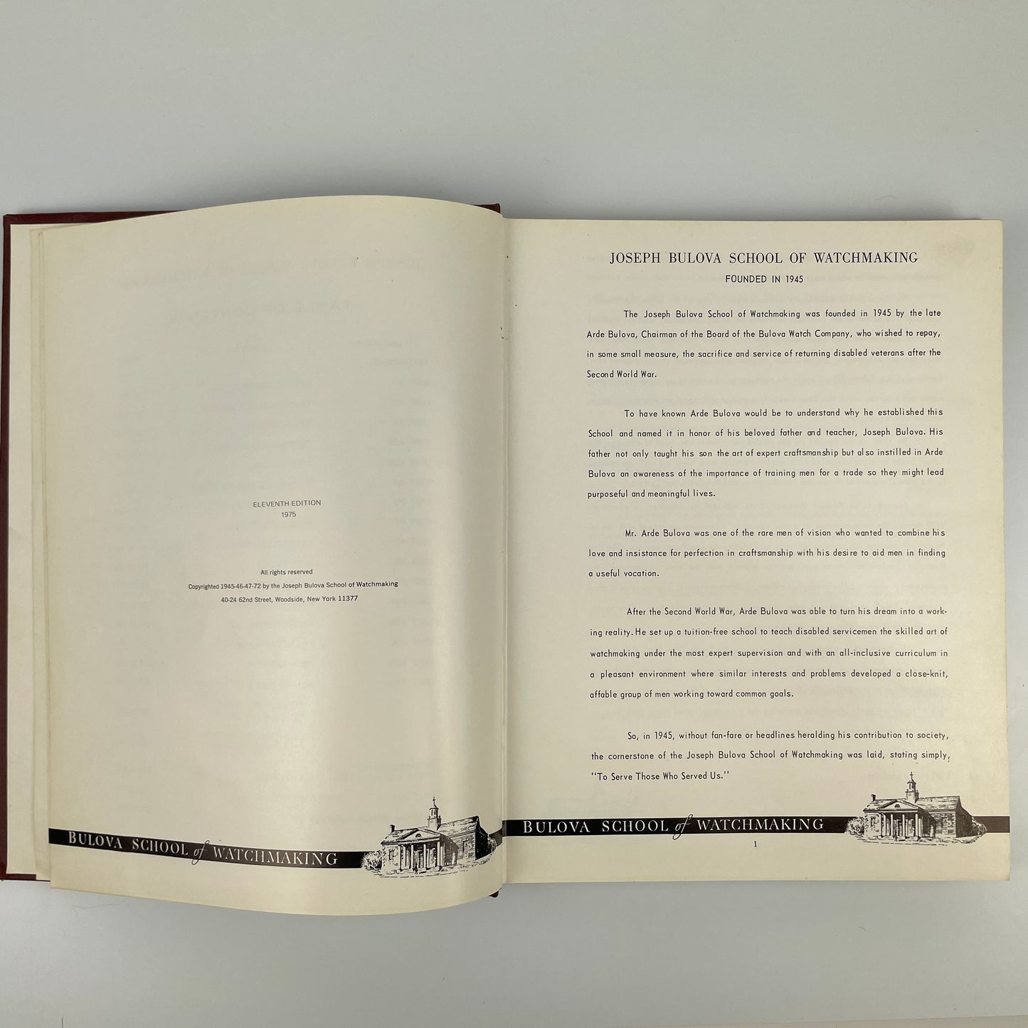 Lot 52- Joseph Bulova School of Watchmaking Training Manual
