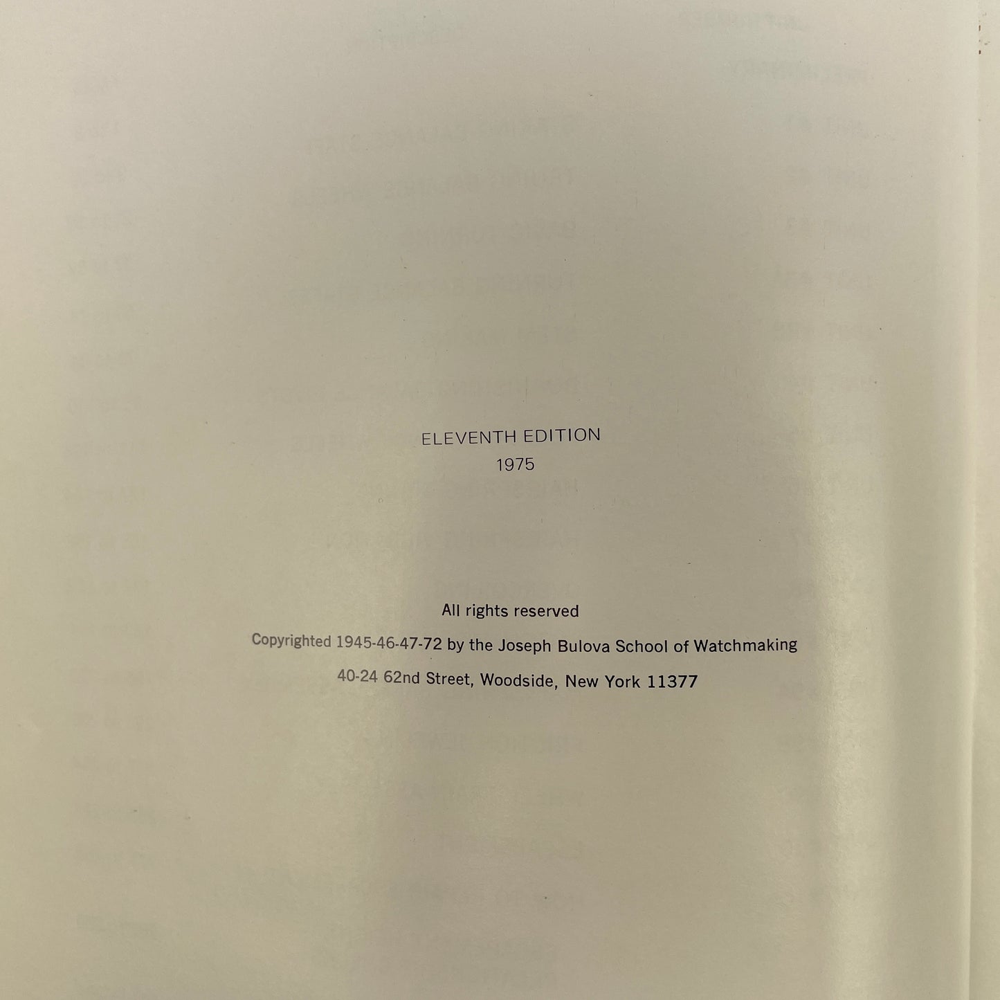 Lot 52- Joseph Bulova School of Watchmaking Training Manual