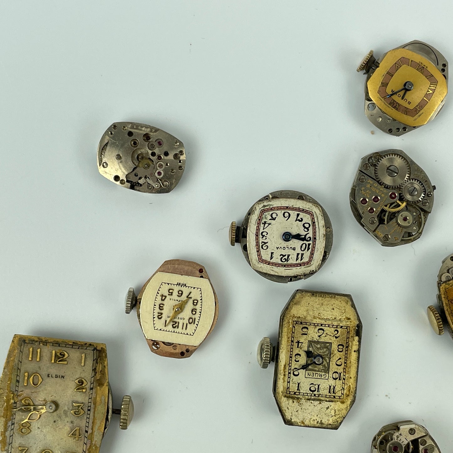 Lot 53- Elgin & Swiss Vintage Mechanical Wristwatch Movements