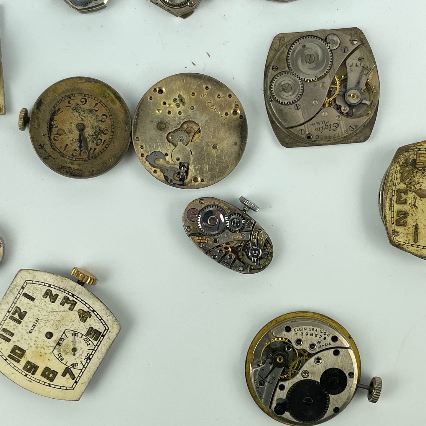 Lot 53- Elgin & Swiss Vintage Mechanical Wristwatch Movements