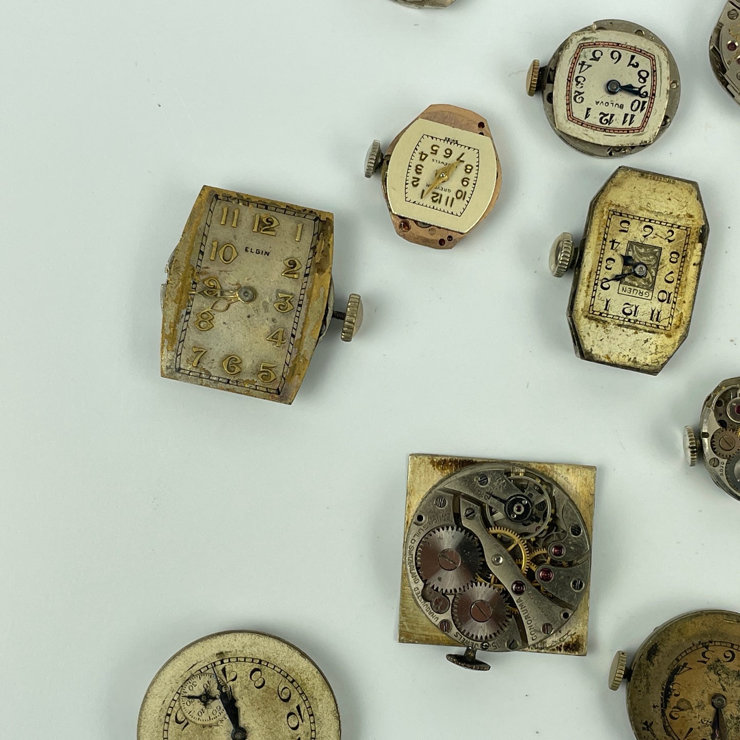 Lot 53- Elgin & Swiss Vintage Mechanical Wristwatch Movements