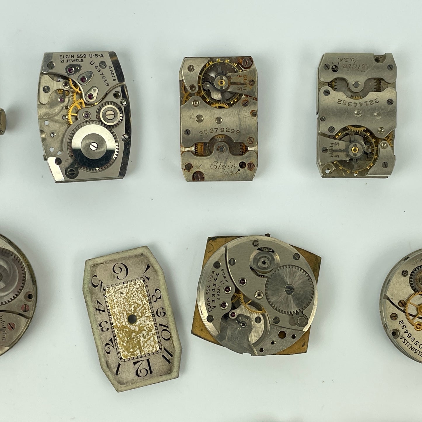 Lot 55- Elgin Ladies' & Men’s Vintage Mechanical Wristwatch Movements