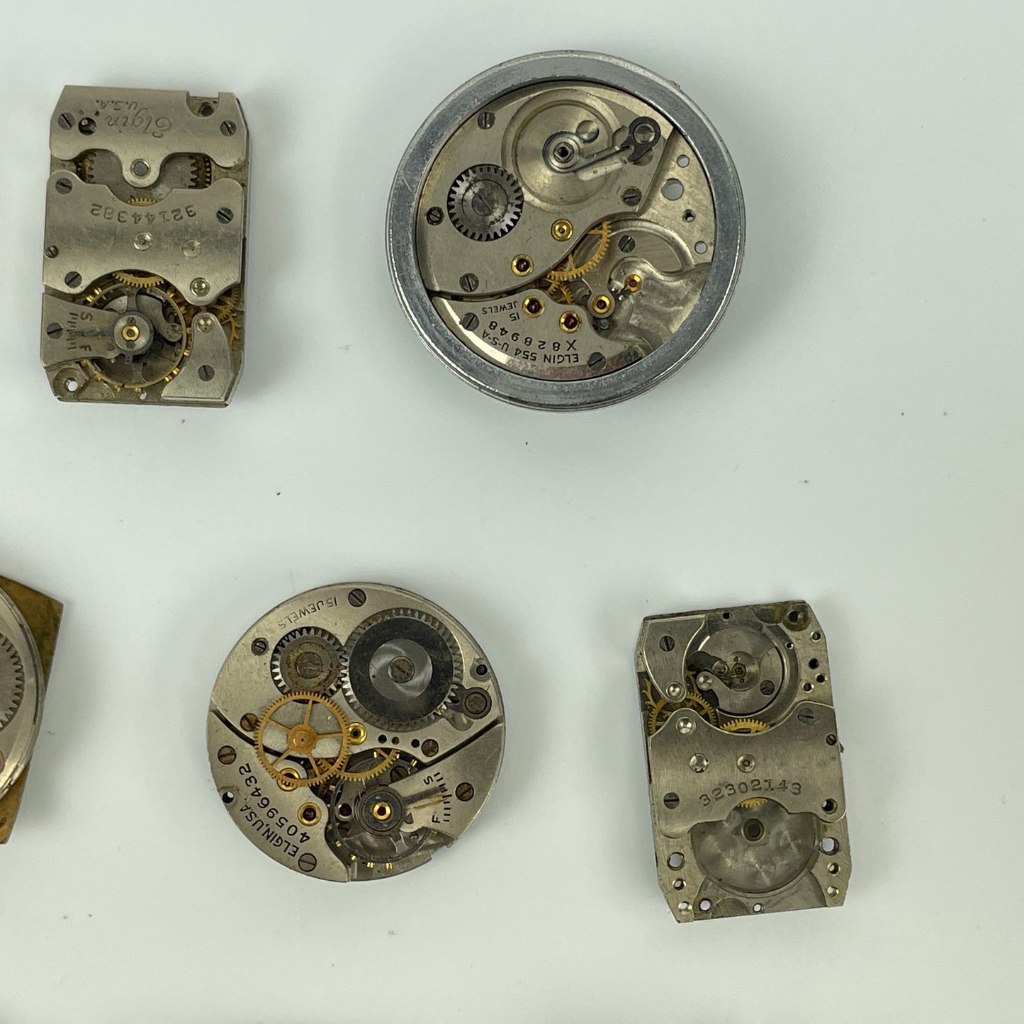 Lot 55- Elgin Ladies' & Men’s Vintage Mechanical Wristwatch Movements