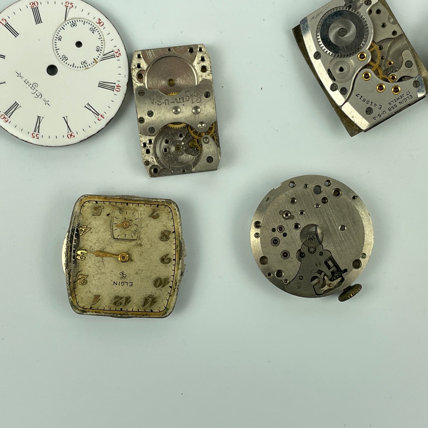 Lot 55- Elgin Ladies' & Men’s Vintage Mechanical Wristwatch Movements
