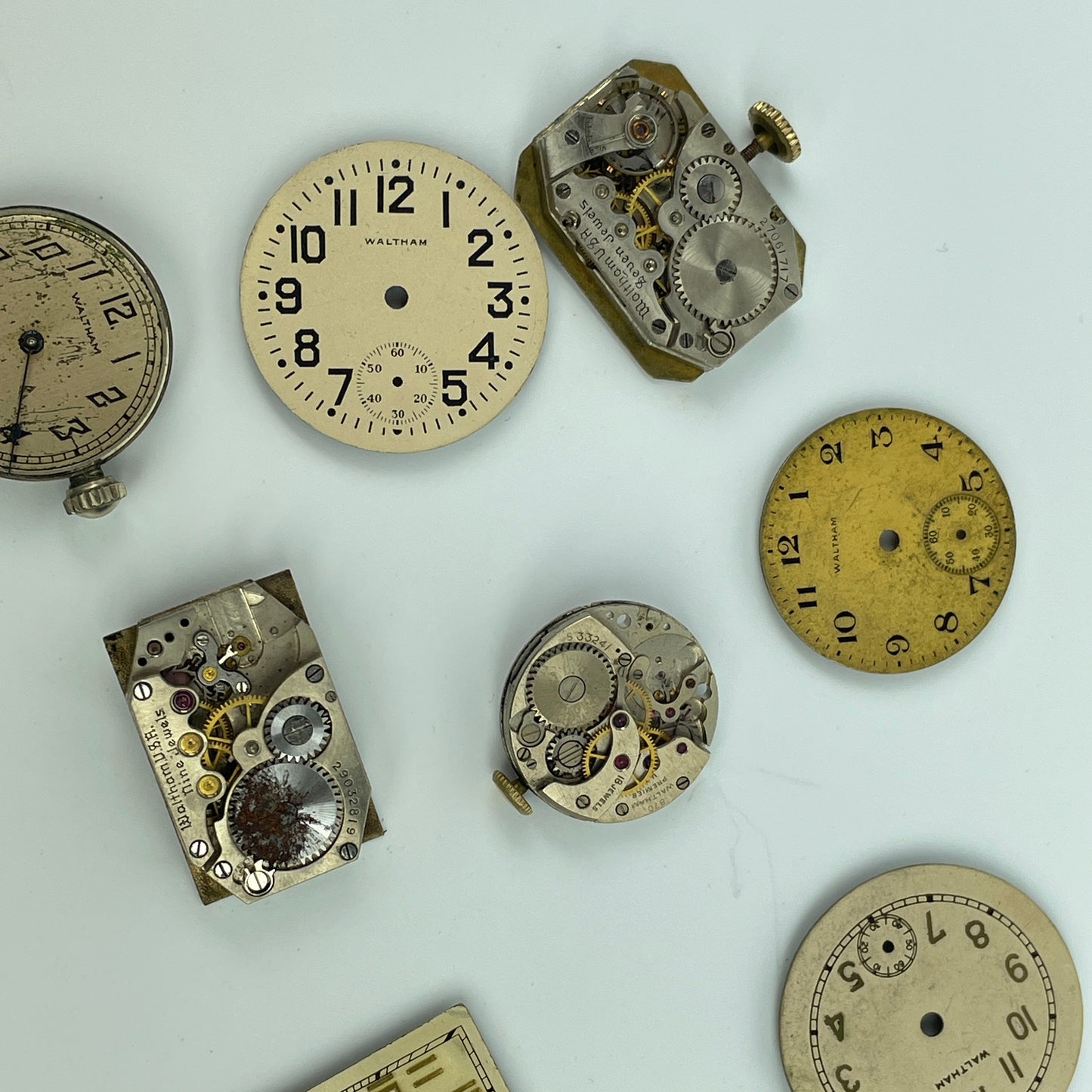 Lot 61- Waltham Wristwatch Movements & Dials