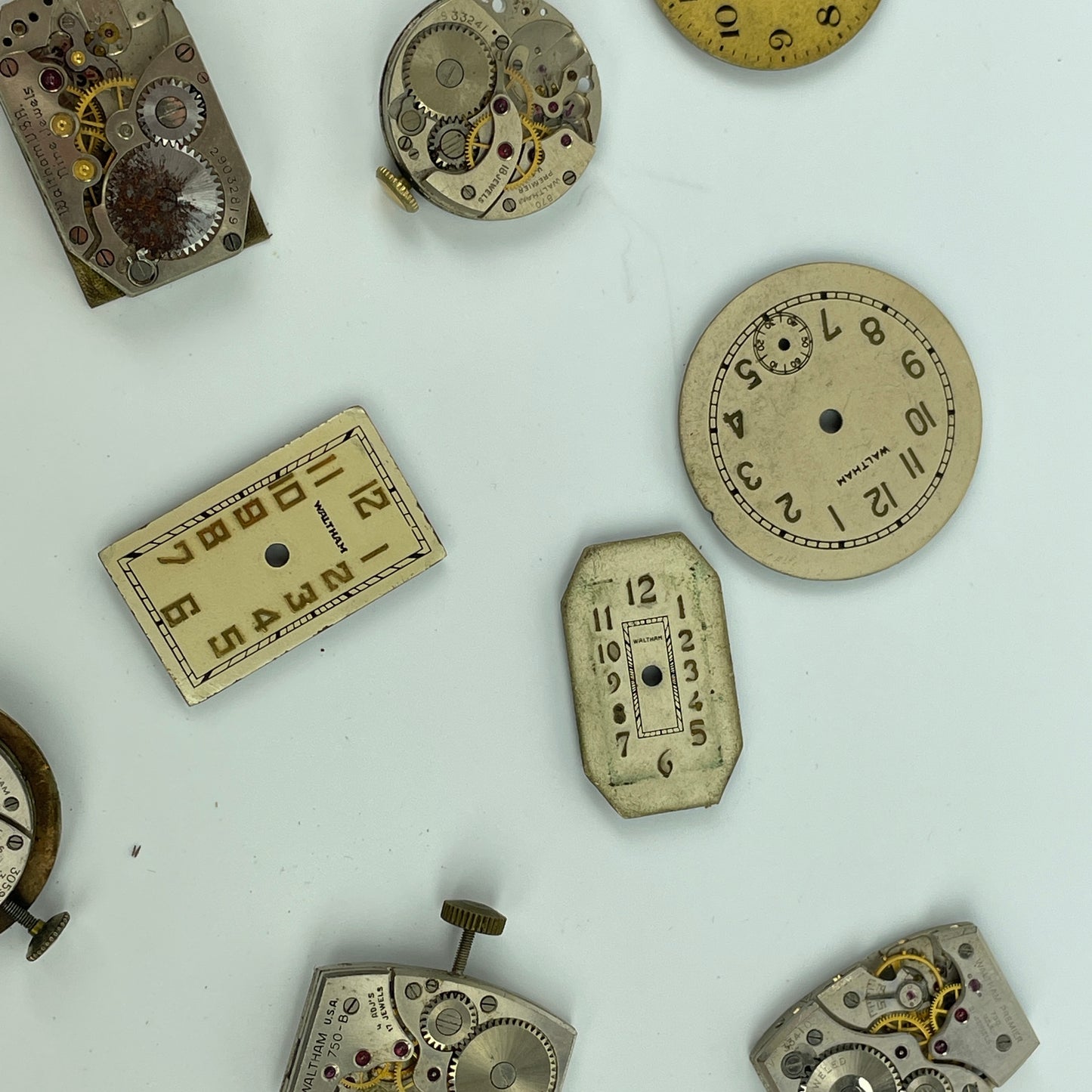 Lot 61- Waltham Wristwatch Movements & Dials