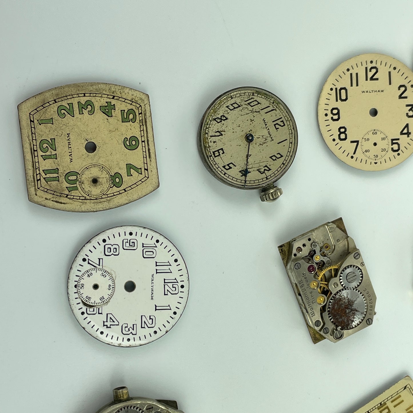 Lot 61- Waltham Wristwatch Movements & Dials