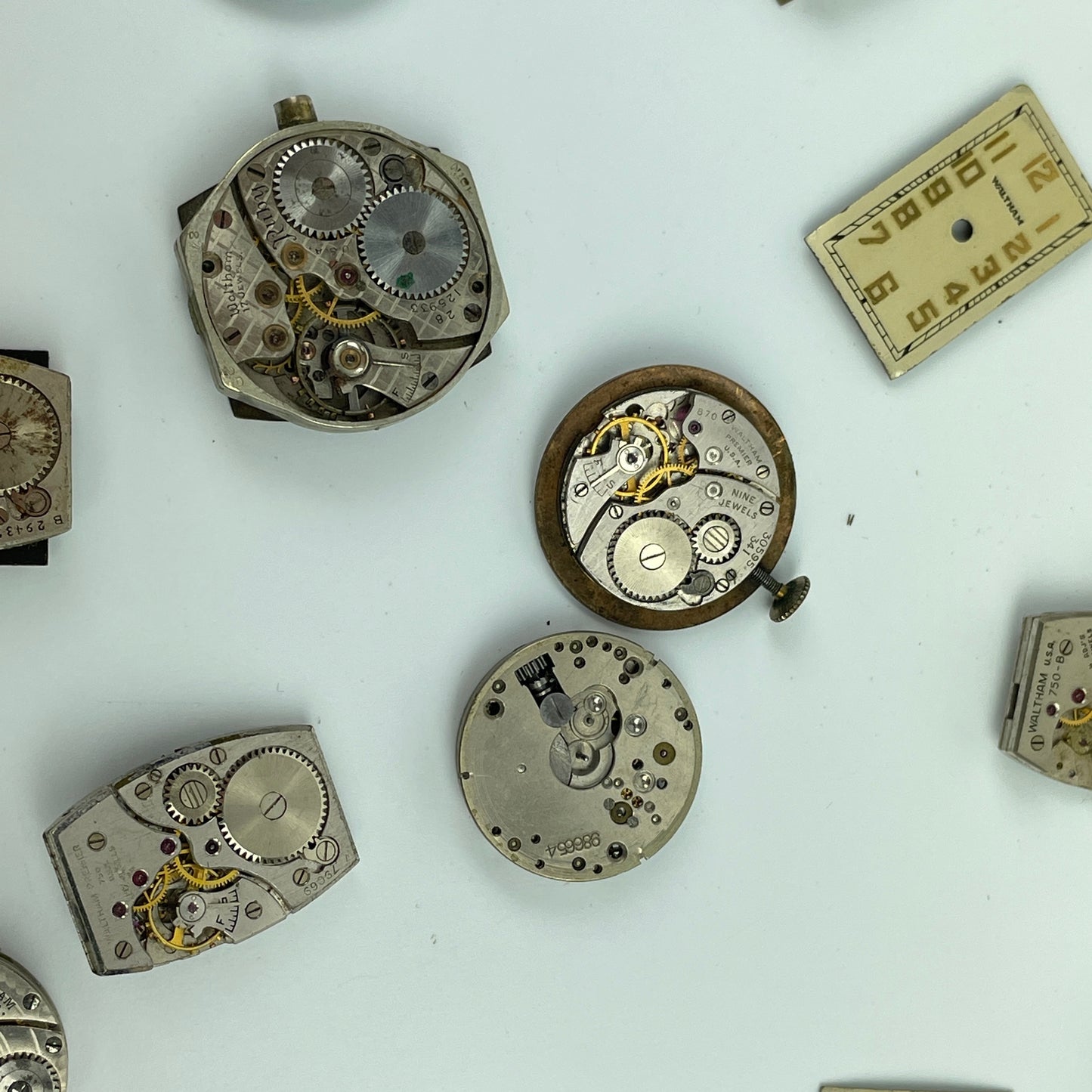Lot 61- Waltham Wristwatch Movements & Dials