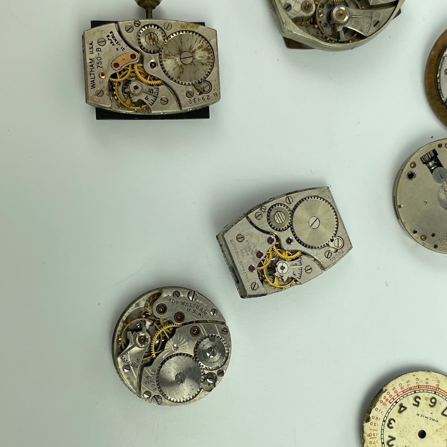 Lot 61- Waltham Wristwatch Movements & Dials