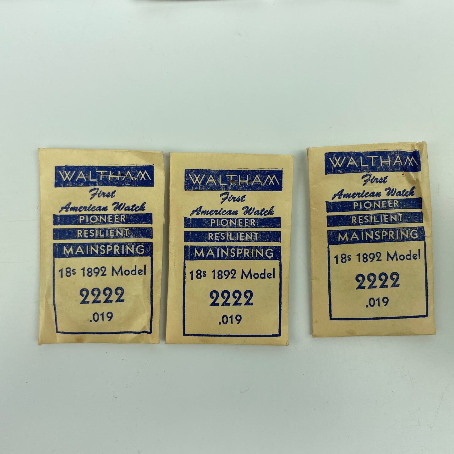 Lot 63- Waltham 18 Size #2222 NOS Model 1892 Blued Mainsprings