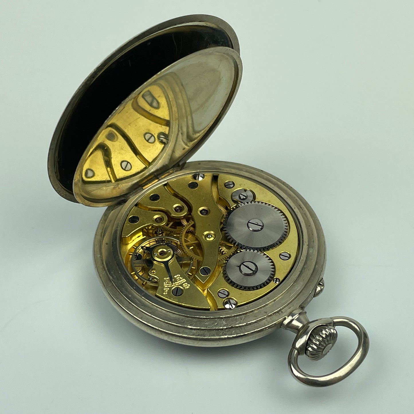 Lot 73- Swiss 48 MM Open Face Hinged Pocket Watch