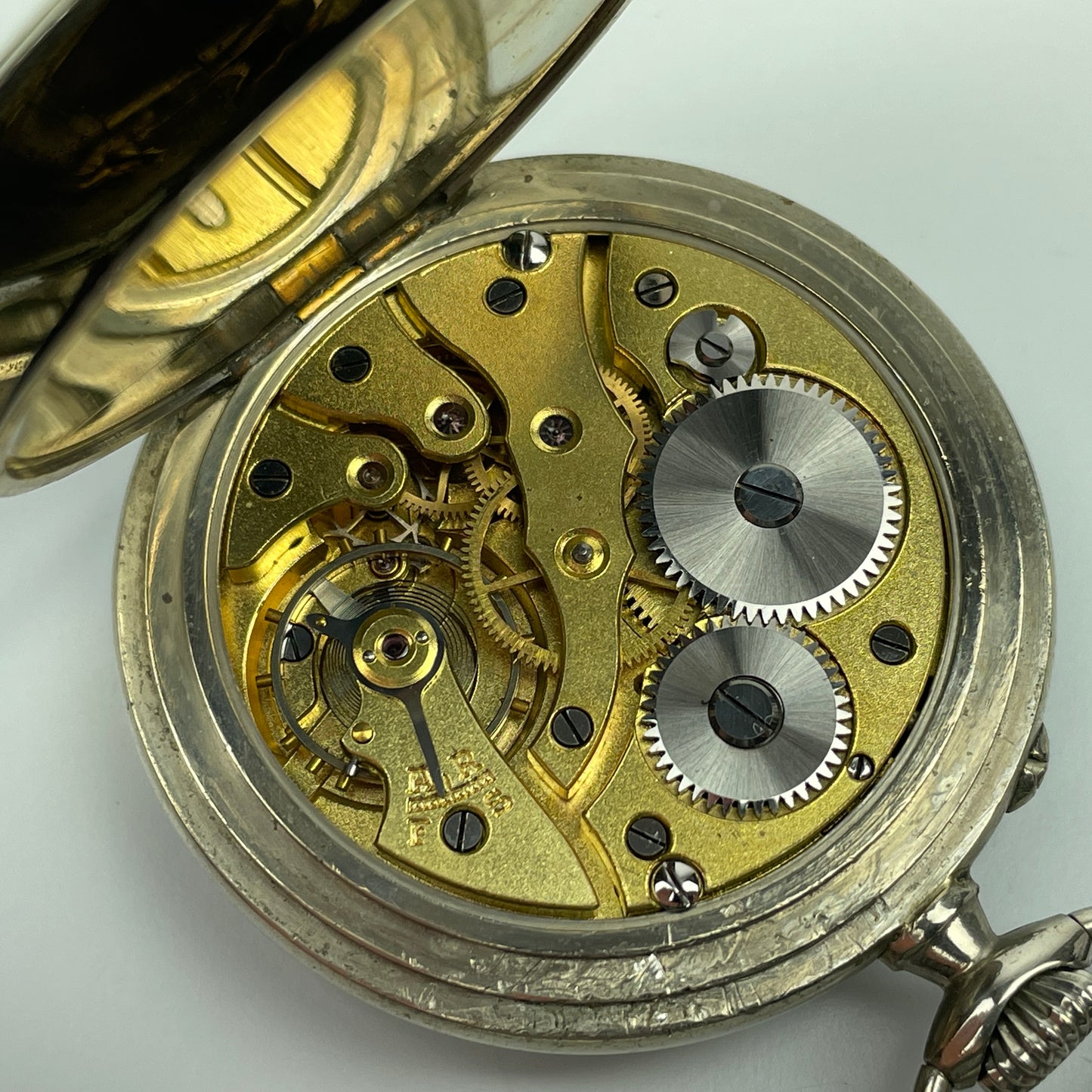 Lot 73- Swiss 48 MM Open Face Hinged Pocket Watch