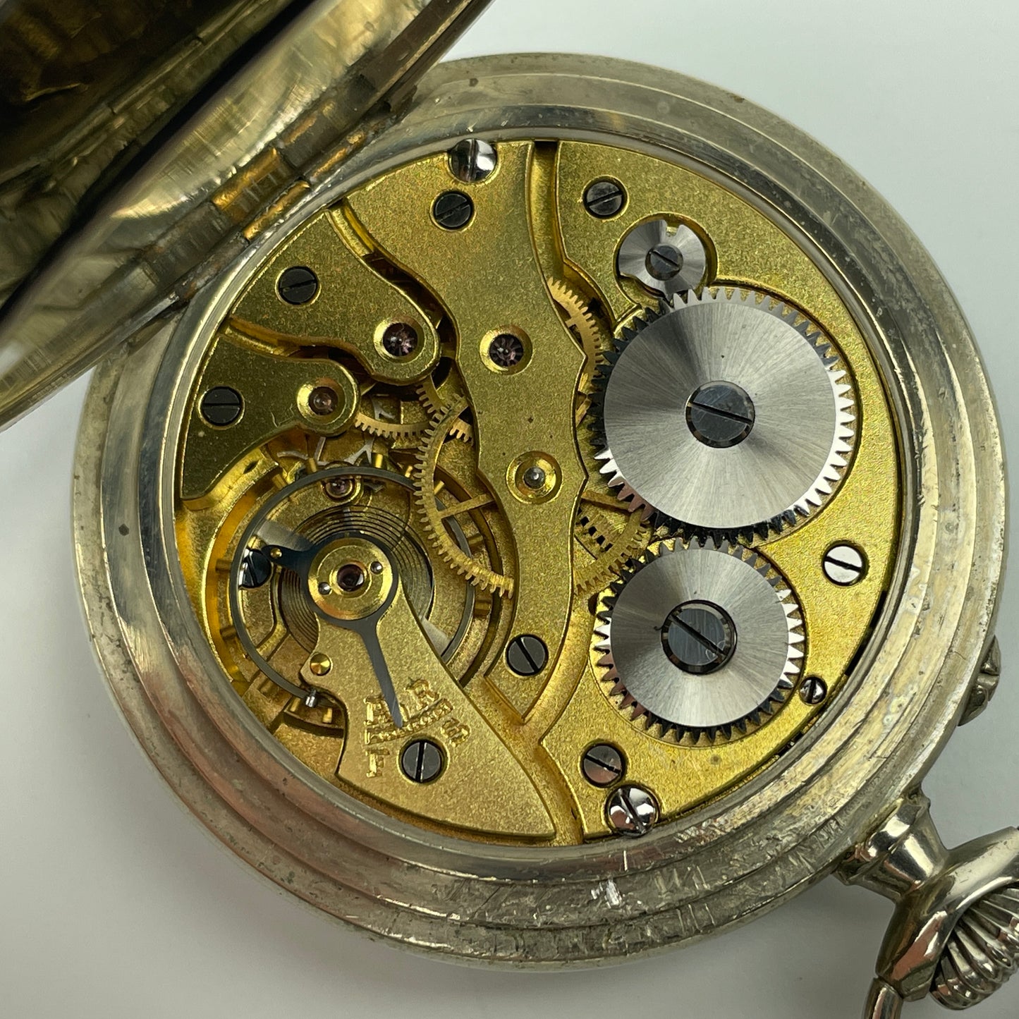 Lot 73- Swiss 48 MM Open Face Hinged Pocket Watch