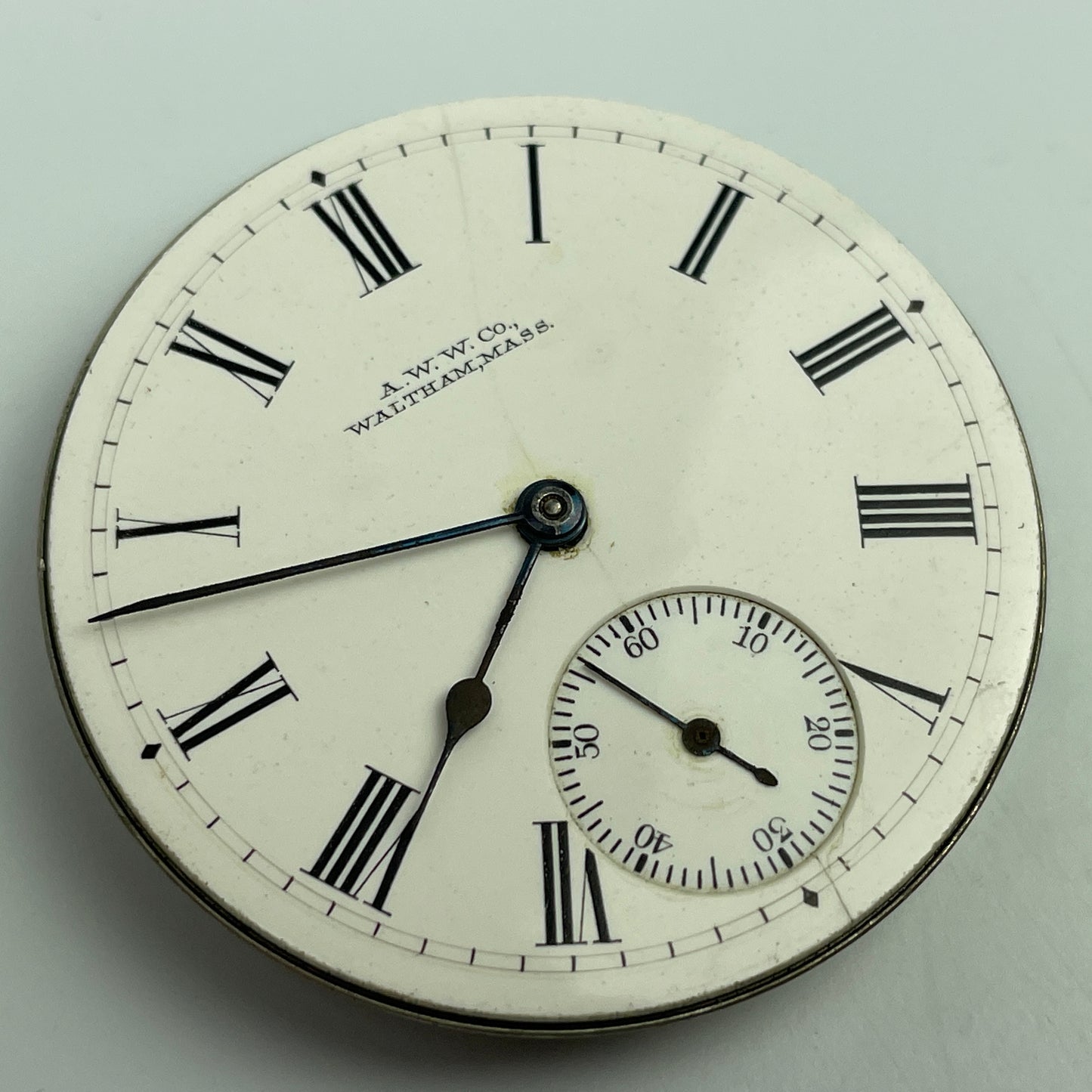 Lot 74- Waltham 16 Size 15 Jewel Hunting Nickel Pocket Watch Movement
