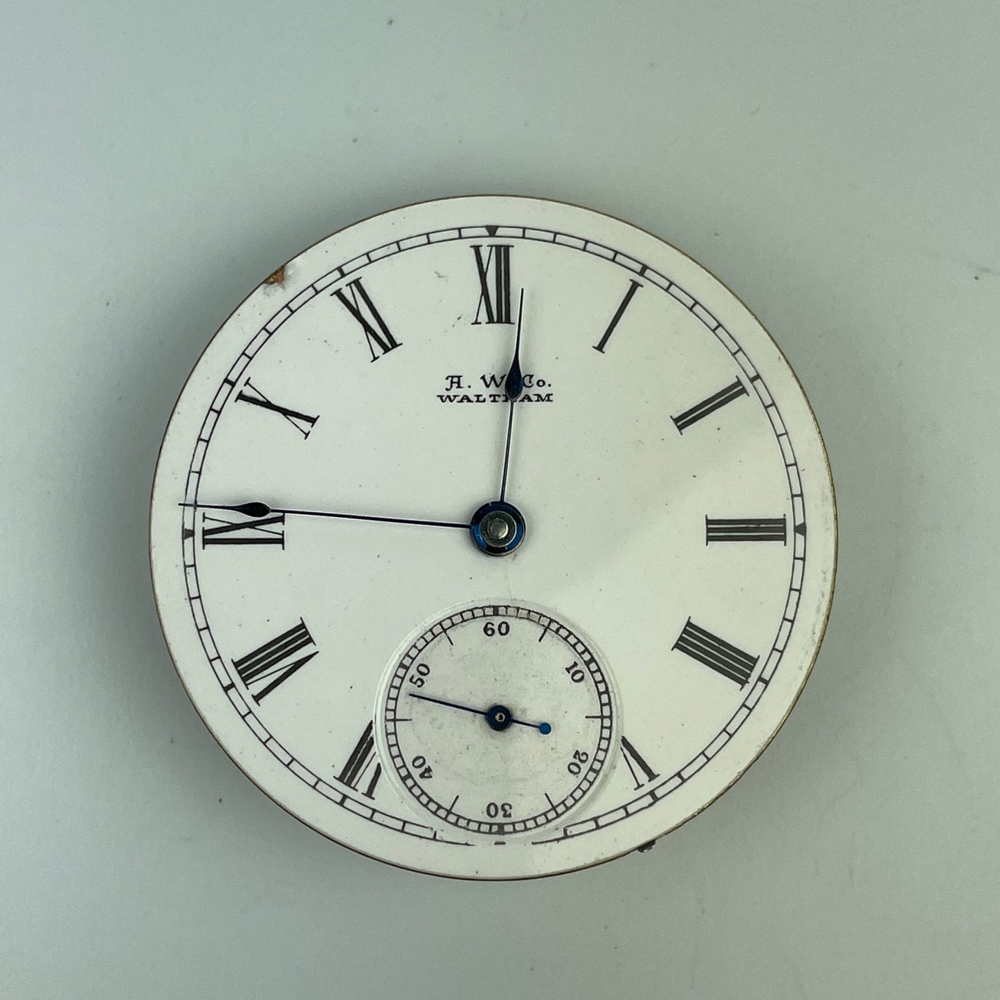 Lot 80- Waltham 18 Size Gilt Hunting 7 Jewel Pocket Watch Movement