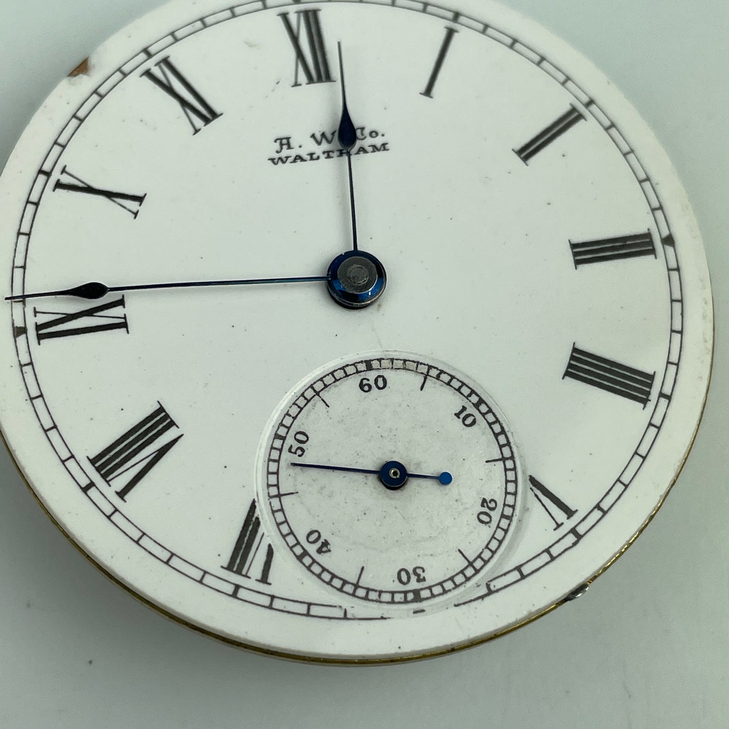 Lot 80- Waltham 18 Size Gilt Hunting 7 Jewel Pocket Watch Movement