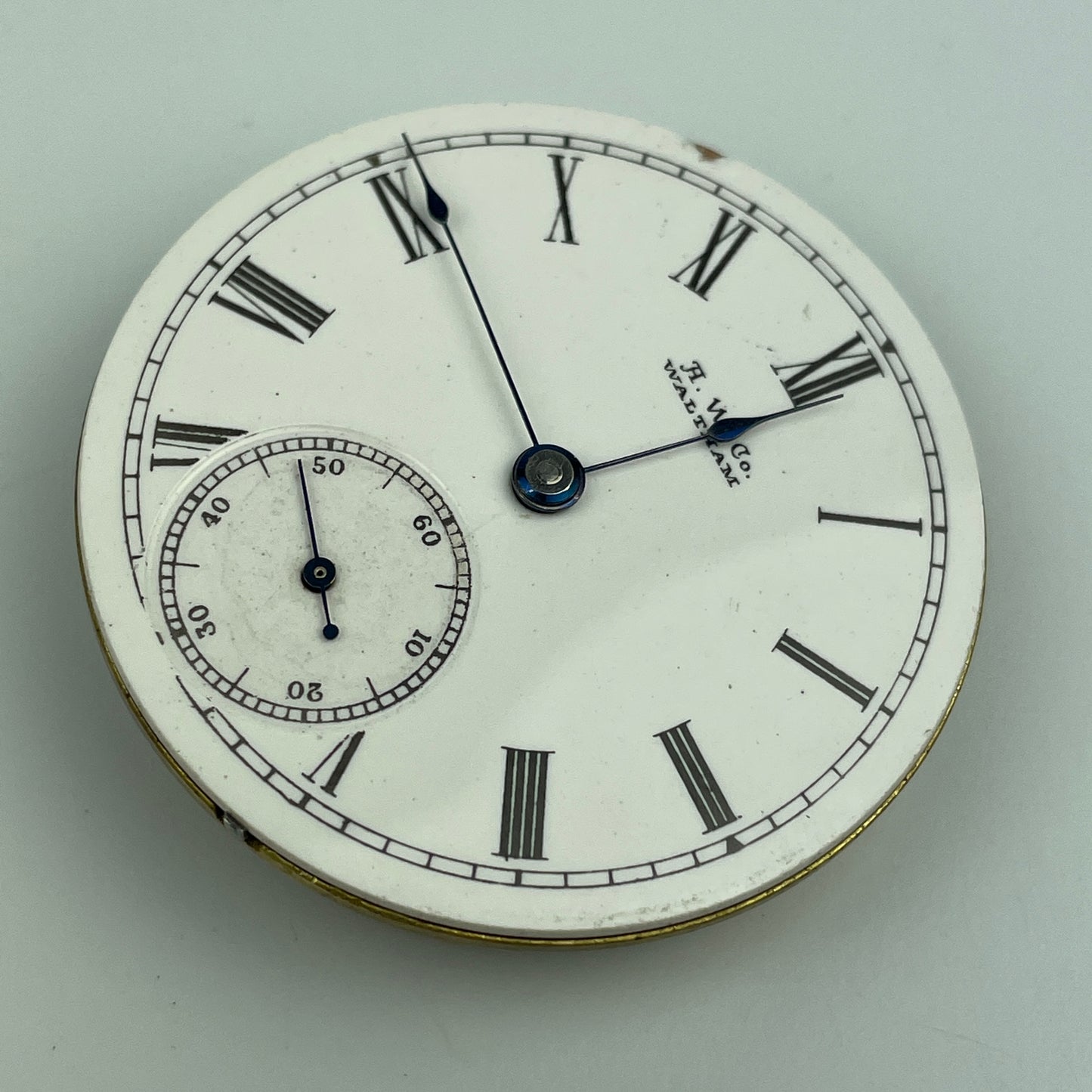 Lot 80- Waltham 18 Size Gilt Hunting 7 Jewel Pocket Watch Movement