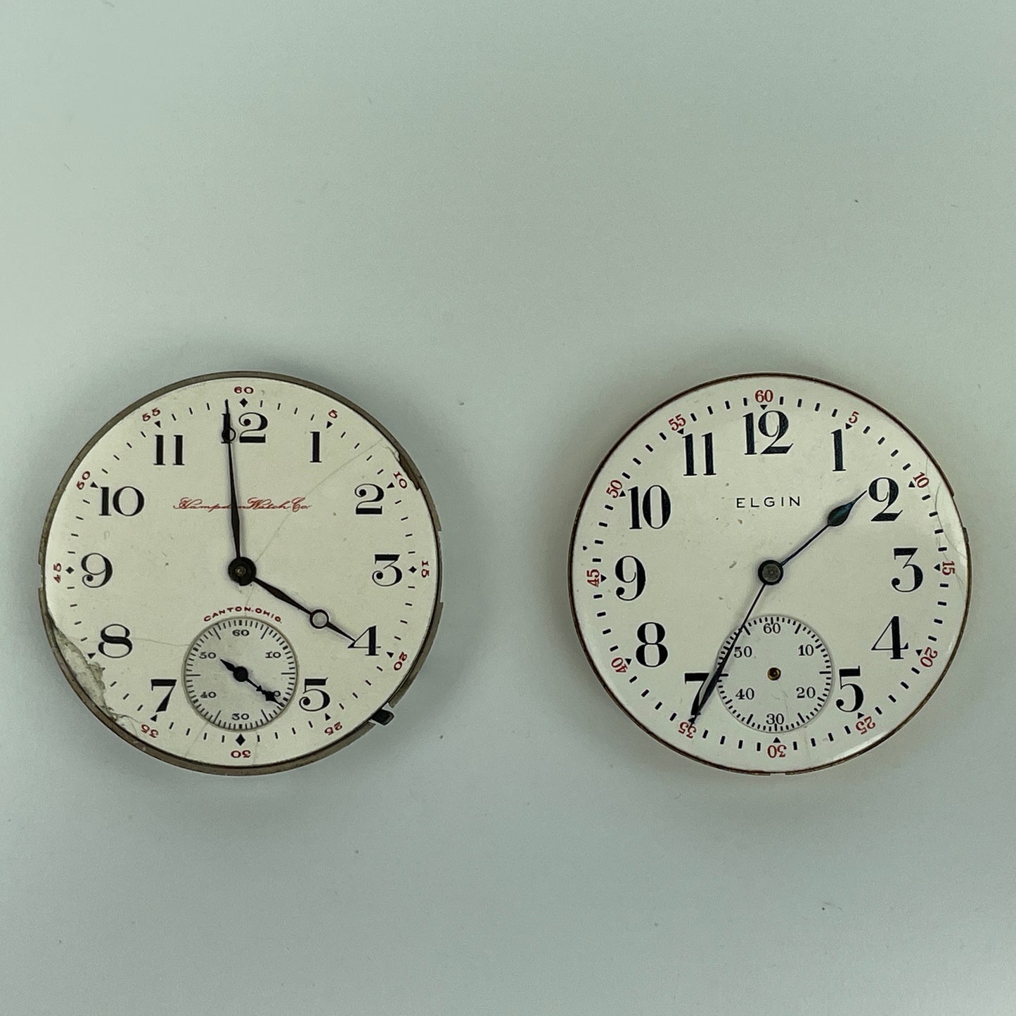 Lot 81- Elgin & Hampden 16 Size Pocket Watch Movements
