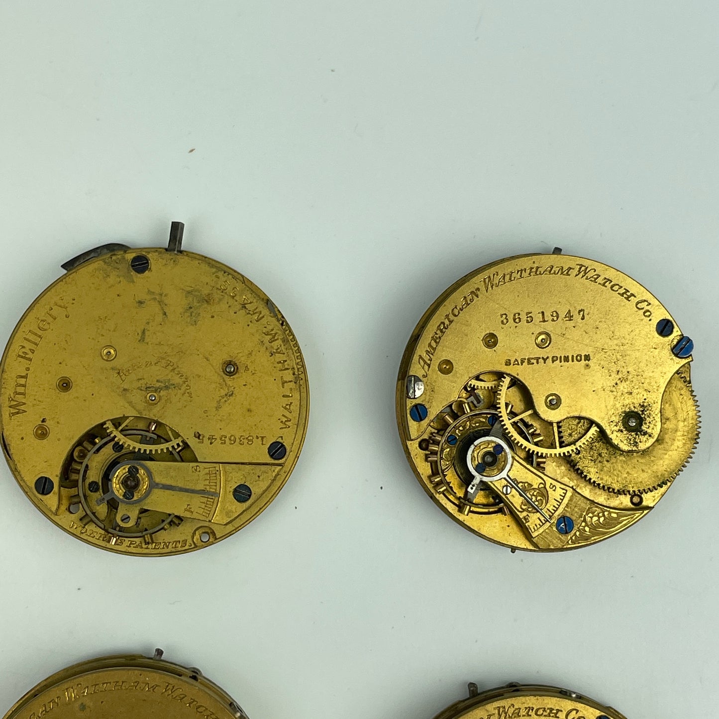 Lot 89- Waltham 6 & 8 Size Gilt Pocket Watch Movements