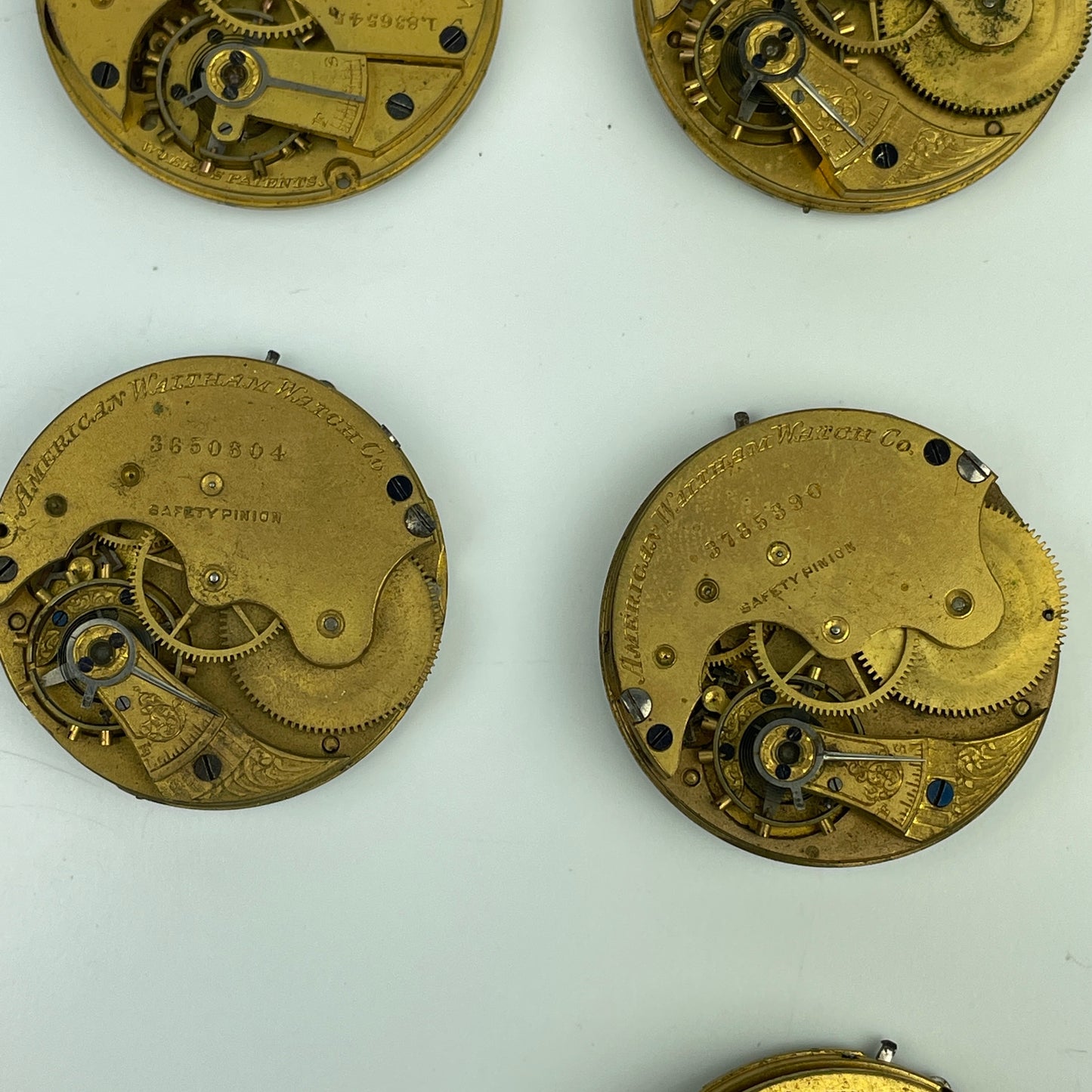 Lot 89- Waltham 6 & 8 Size Gilt Pocket Watch Movements