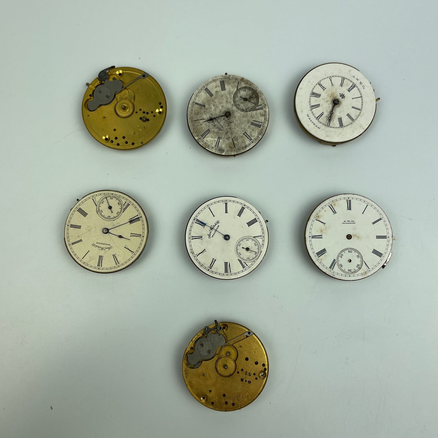 Lot 89- Waltham 6 & 8 Size Gilt Pocket Watch Movements