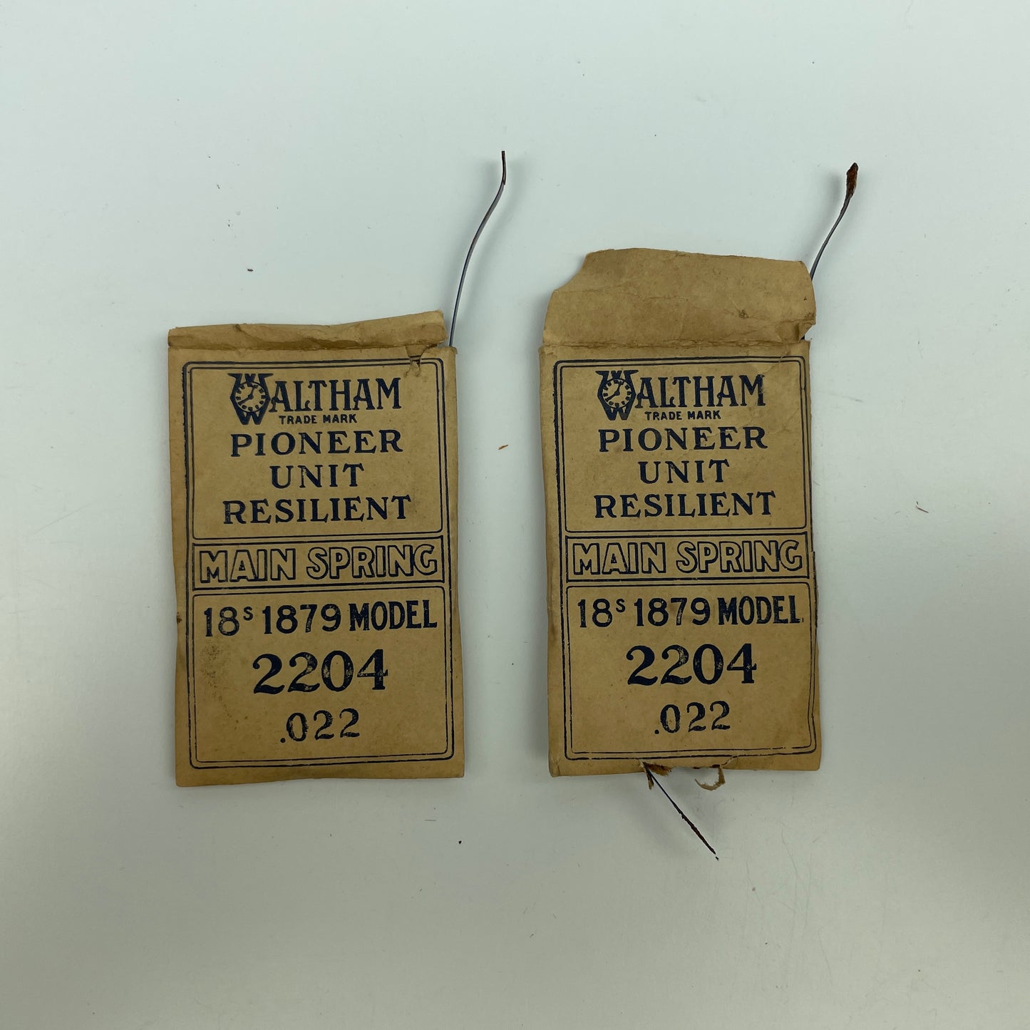 Lot 91- Waltham 8-Day, 18, 14, 6 & O Size Blued Mainsprings