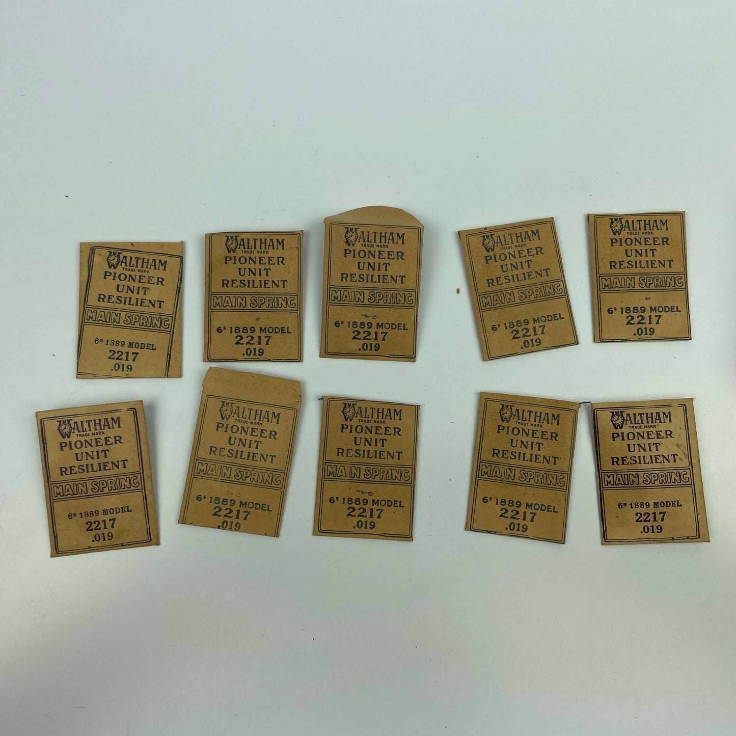 Lot 91- Waltham 8-Day, 18, 14, 6 & O Size Blued Mainsprings