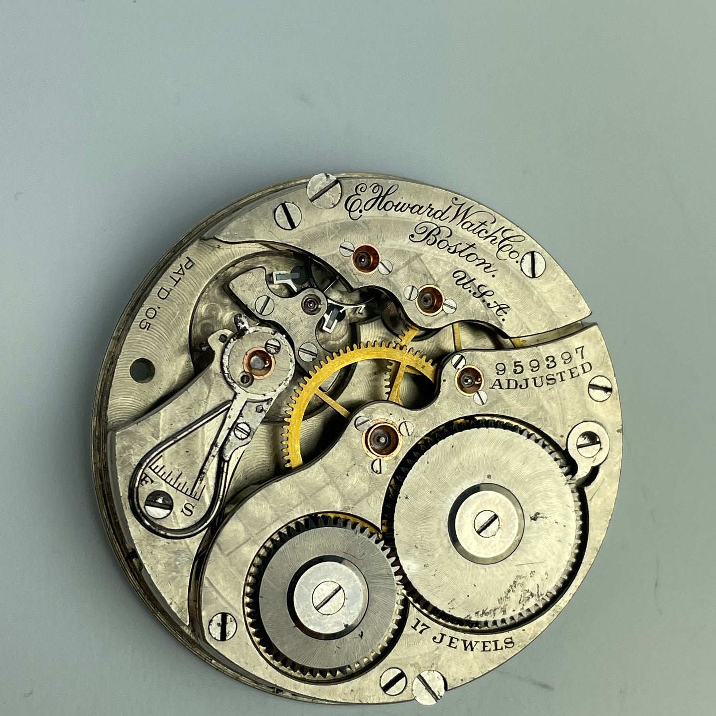 Lot 92- Rockford 12 Size & E. Howard 16 Size Pocket Watch Movements