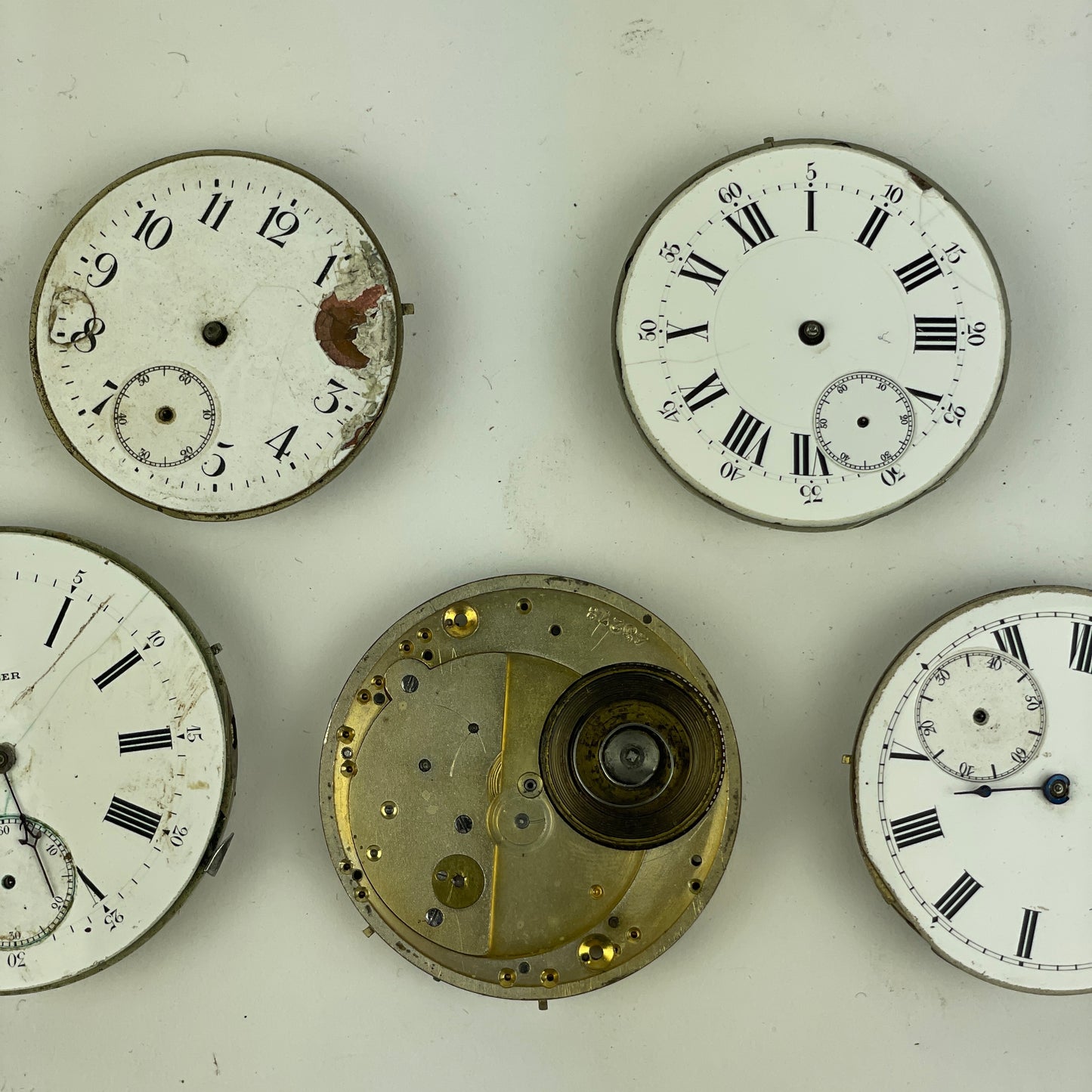 Lot 115- Swiss Pocket Watch Movements (7)